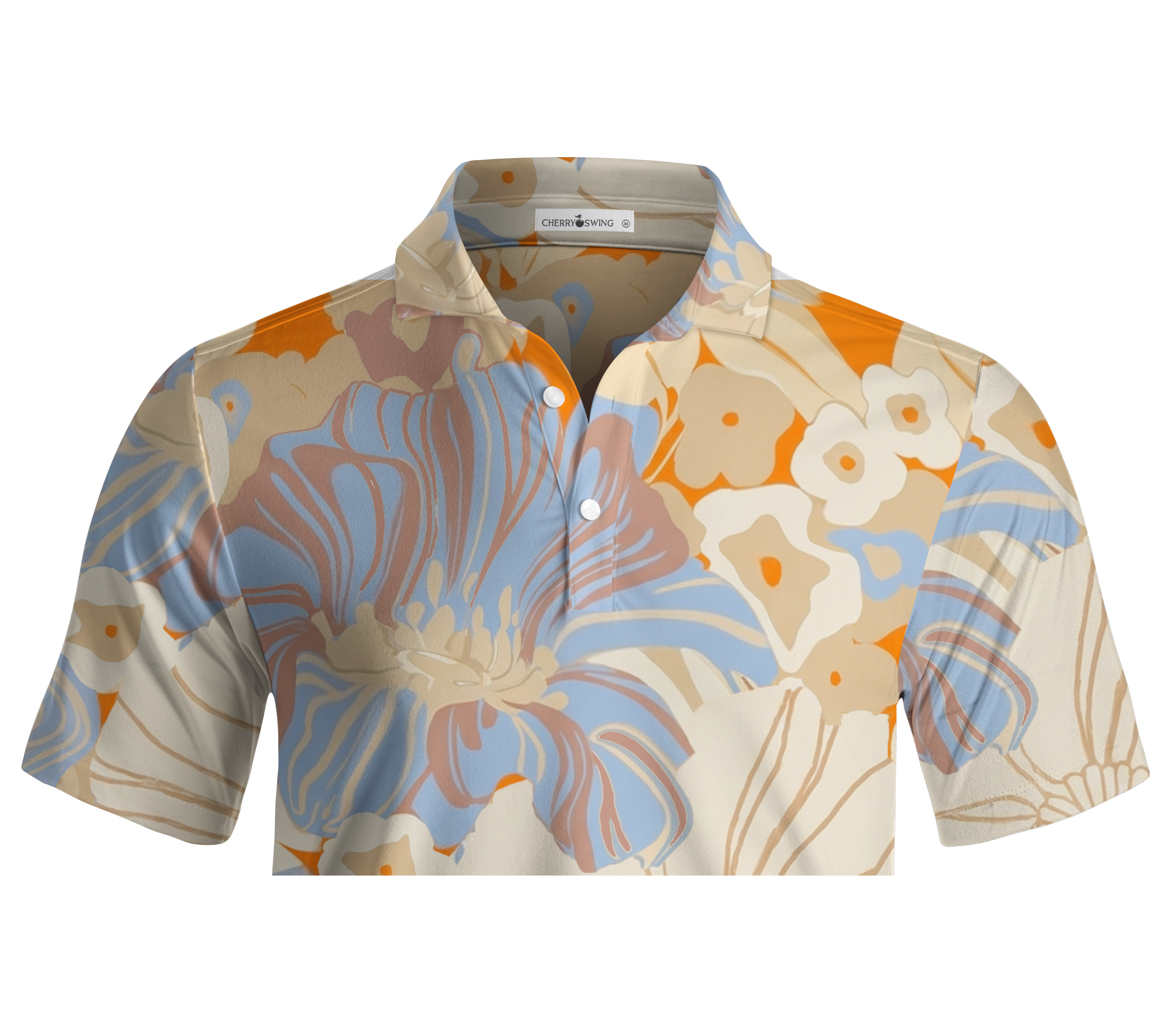 Cherryswing Sunset Floral Abstract Men's Polo Shirt