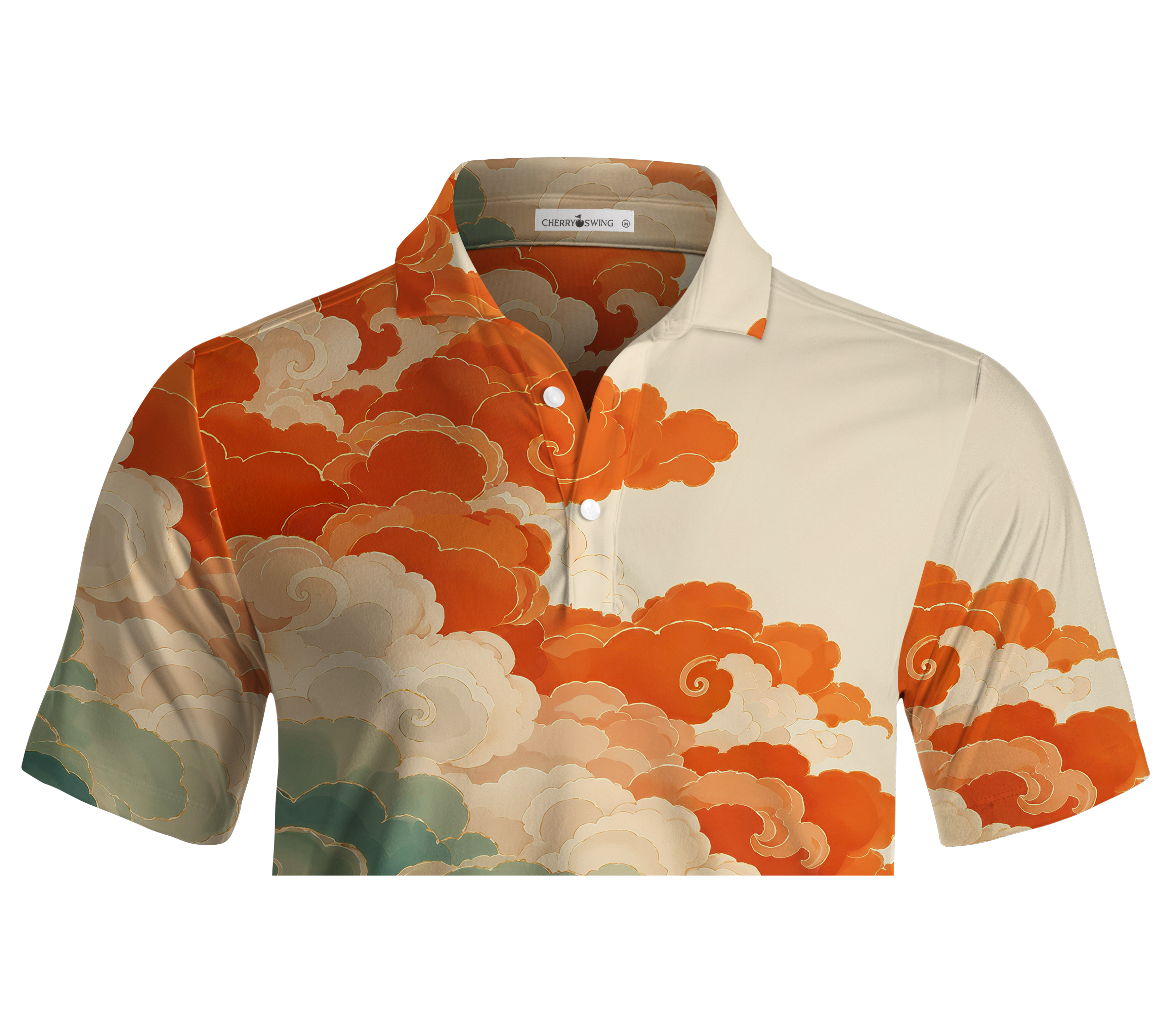 Cherryswing Oriental Auspicious Cloud Men's Polo Shirt