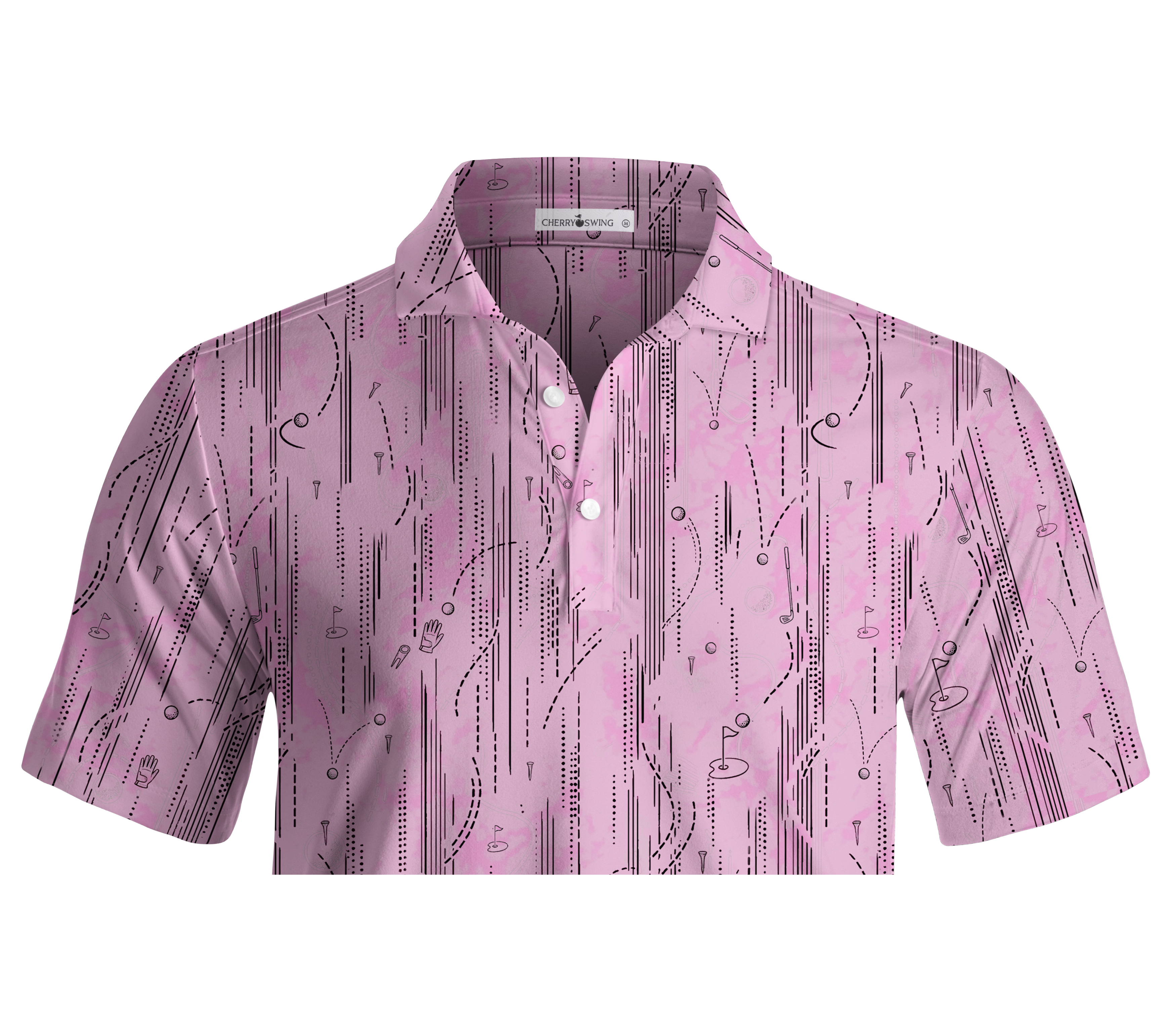 Cherryswing Playful Fairway Motion Men's Polo Shirt