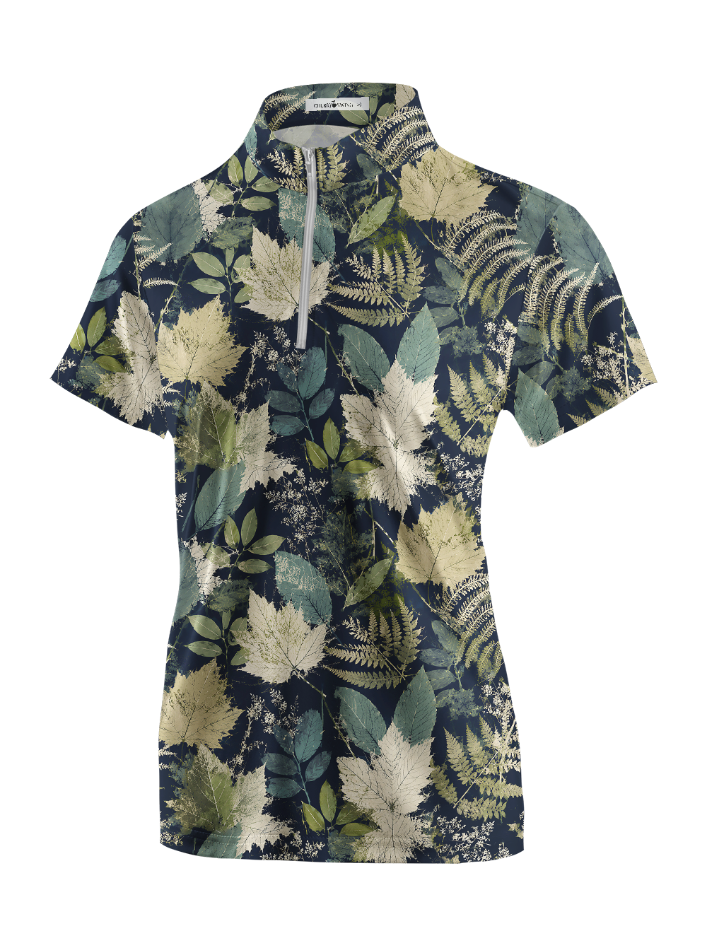 Cherryswing Women's Botanical Specimen Short Sleeve Golf Shirt