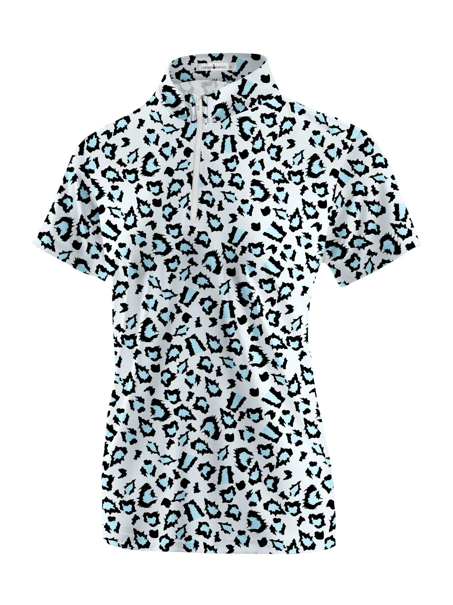 Cherryswing Women's Leopard Golf Short Sleeve Polo Shirt