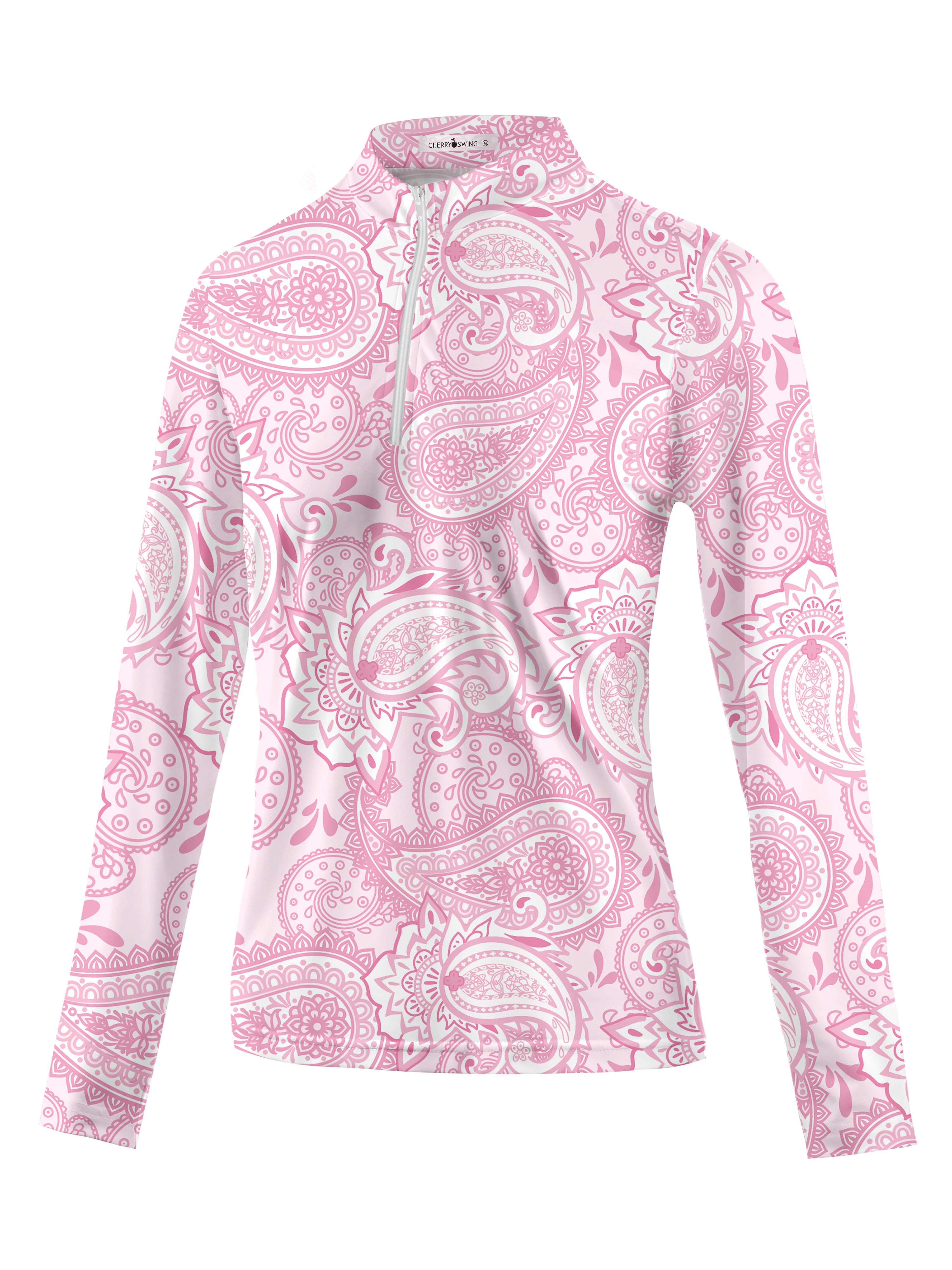 Cherryswing Women's Cashew Flower Golf Long Sleeve Polo Shirt