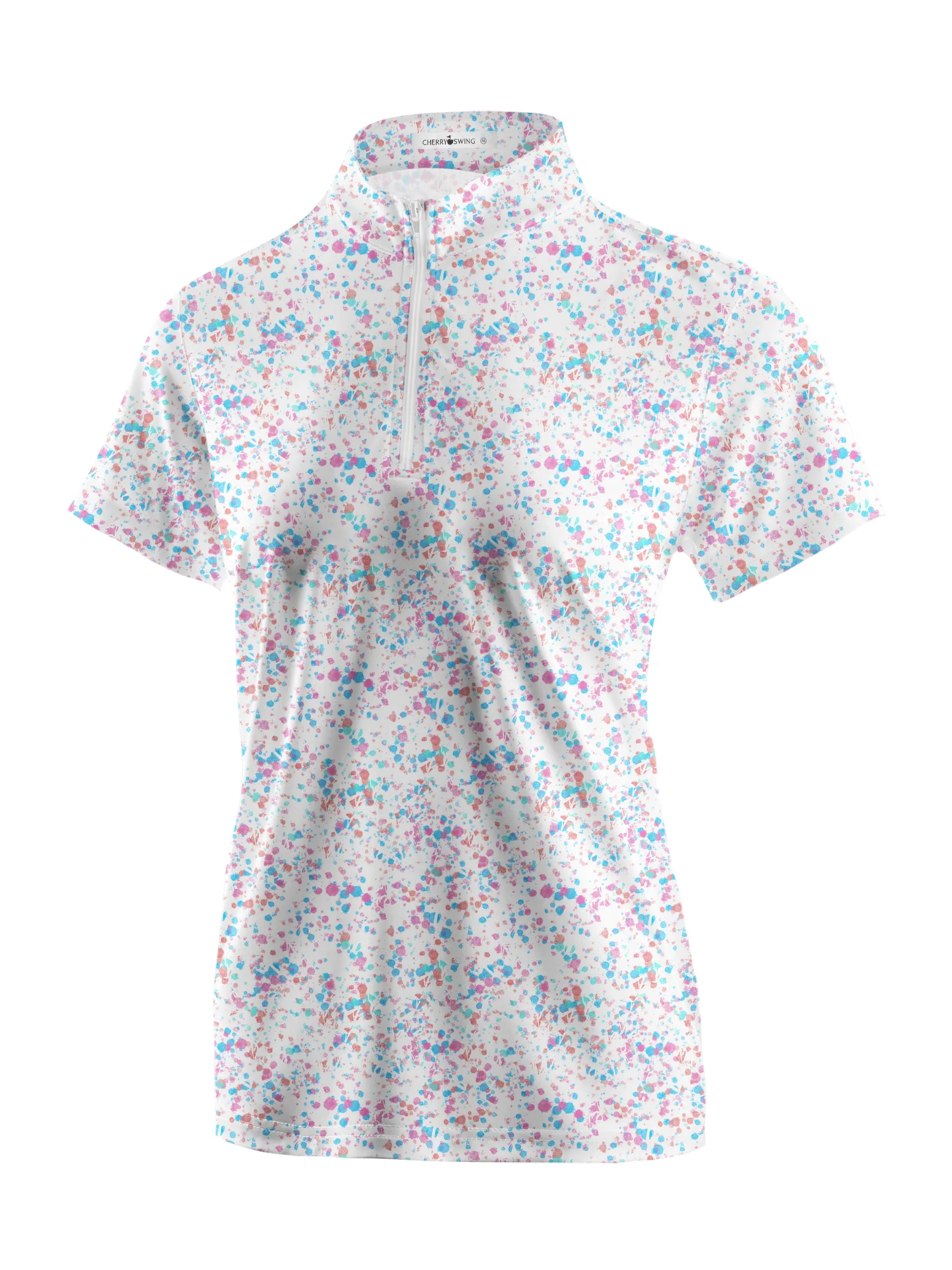 Cherryswing Women's Ink Splash Golf Short Sleeve Polo Shirt