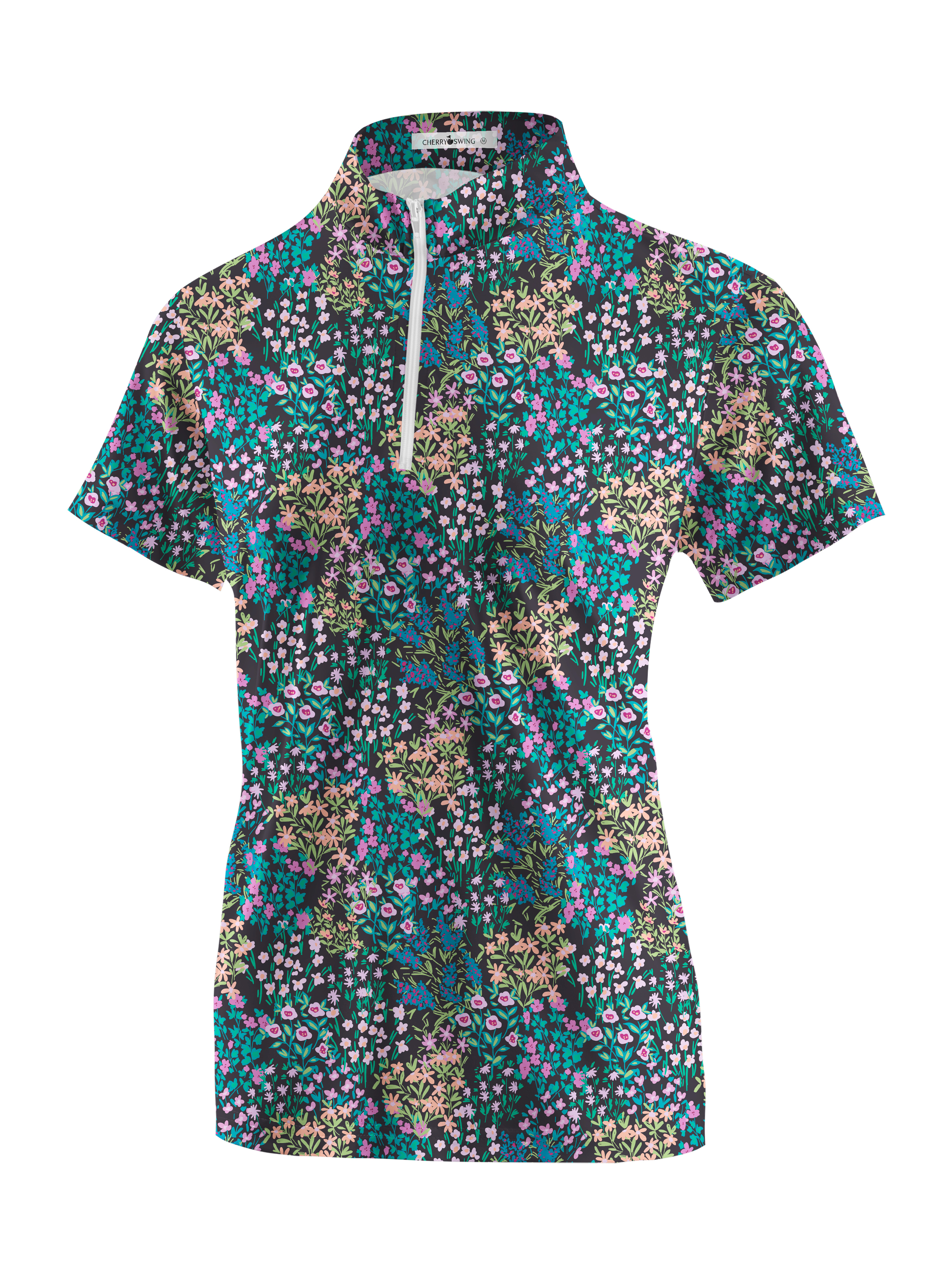 Cherryswing Women's Blossom Golf Short Sleeve Polo Shirt