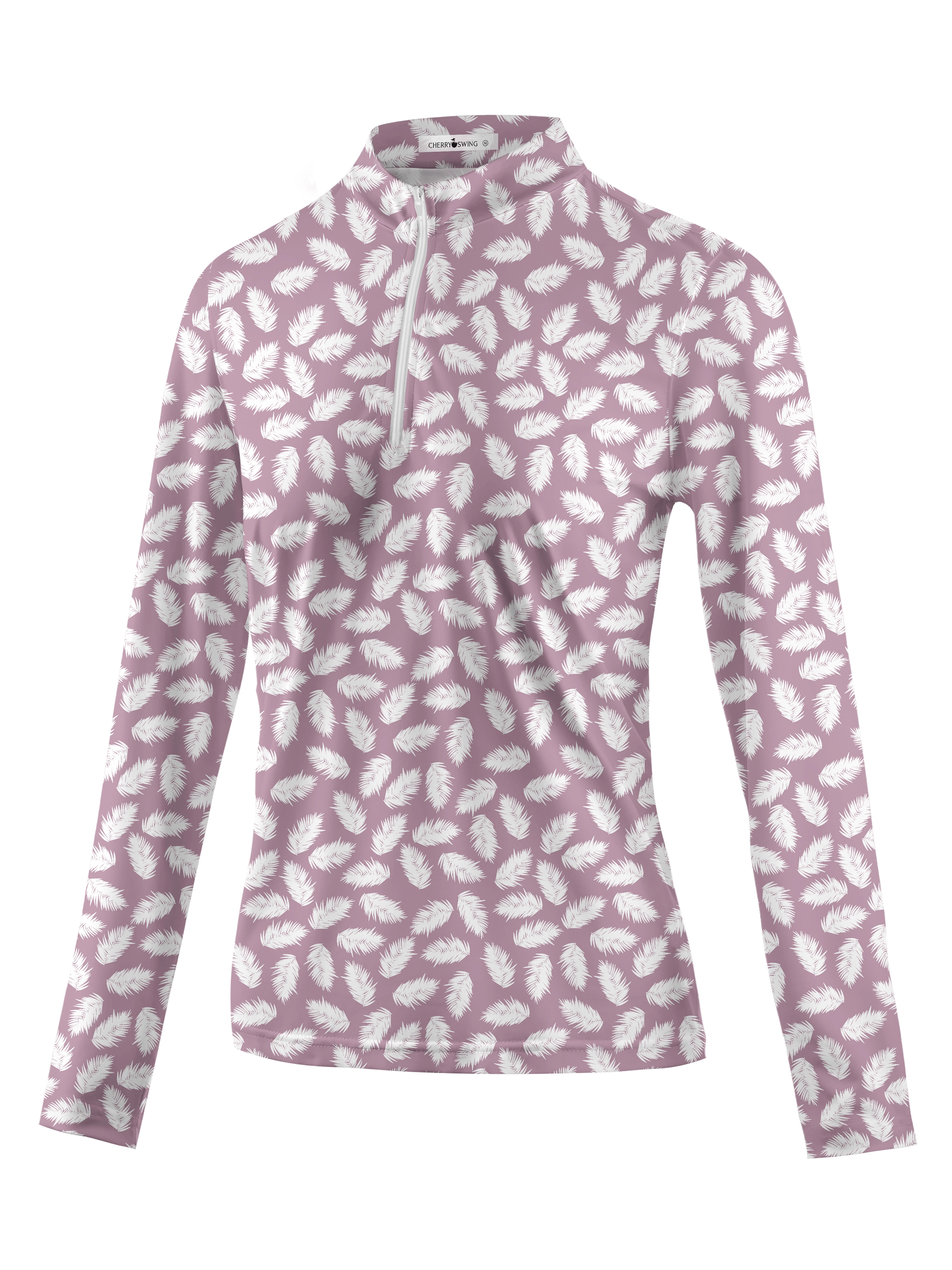 Cherryswing Women's Golf Feather Long Sleeve Polo Shirt