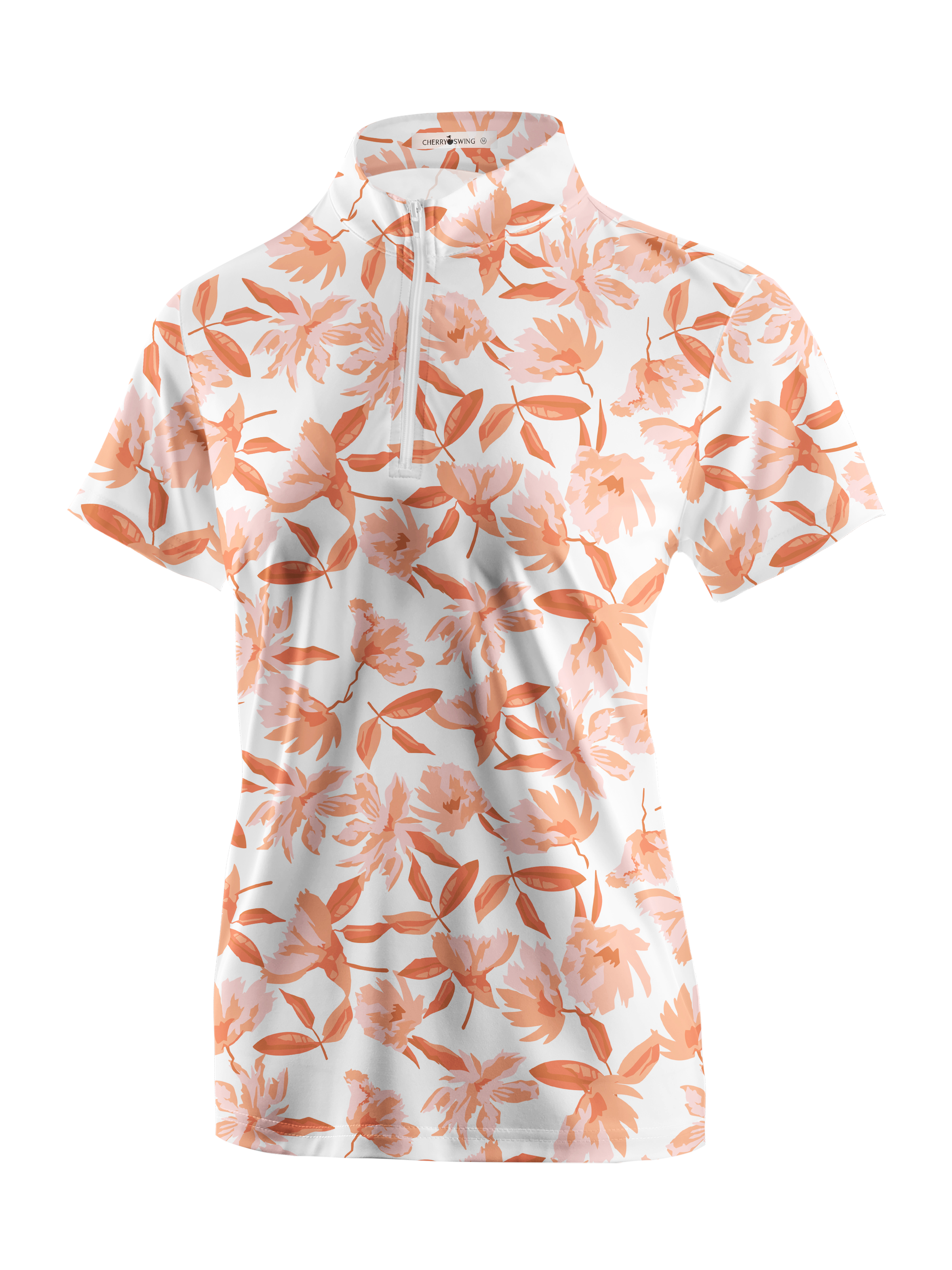 Cherryswing Women's Autumn Blossom Golf Short Sleeve Polo Shirt