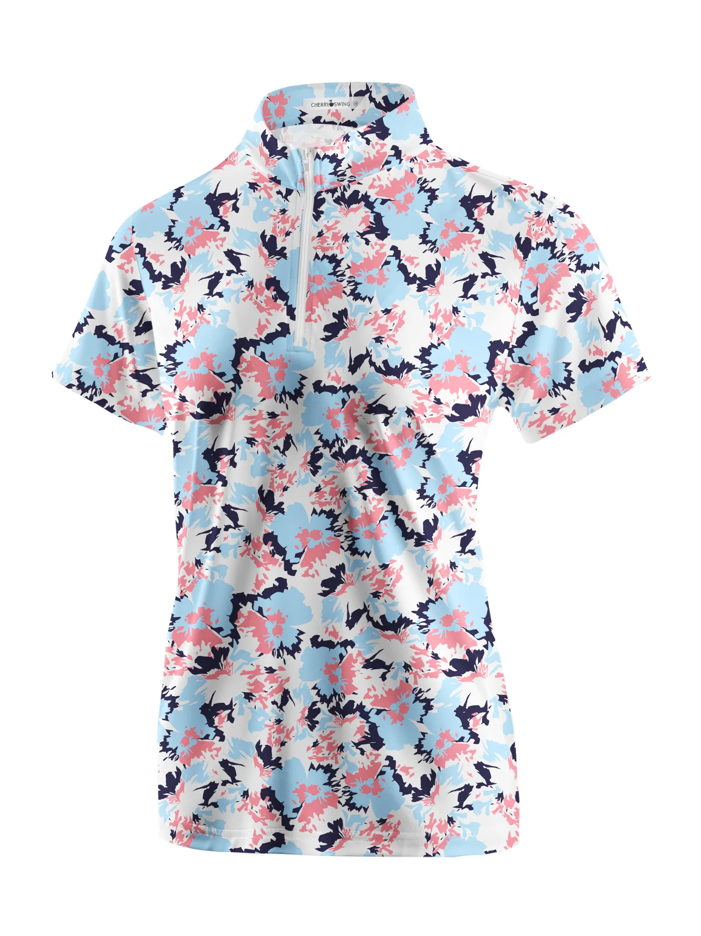 Cherryswing Women's Floral Symphony Short Sleeve Golf Polo Shirt