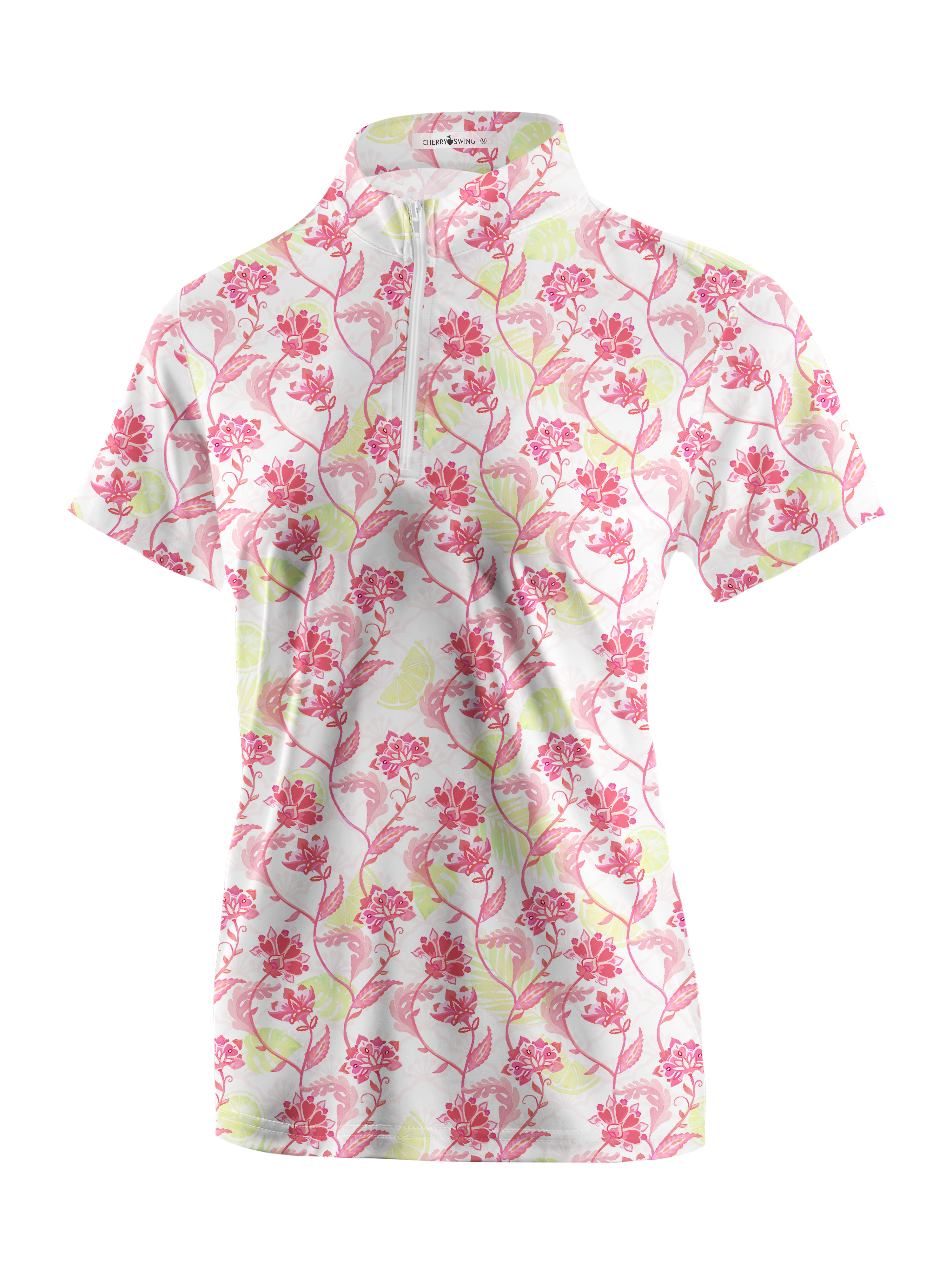 Cherryswing Women's Short Sleeve Floral Golf Polo