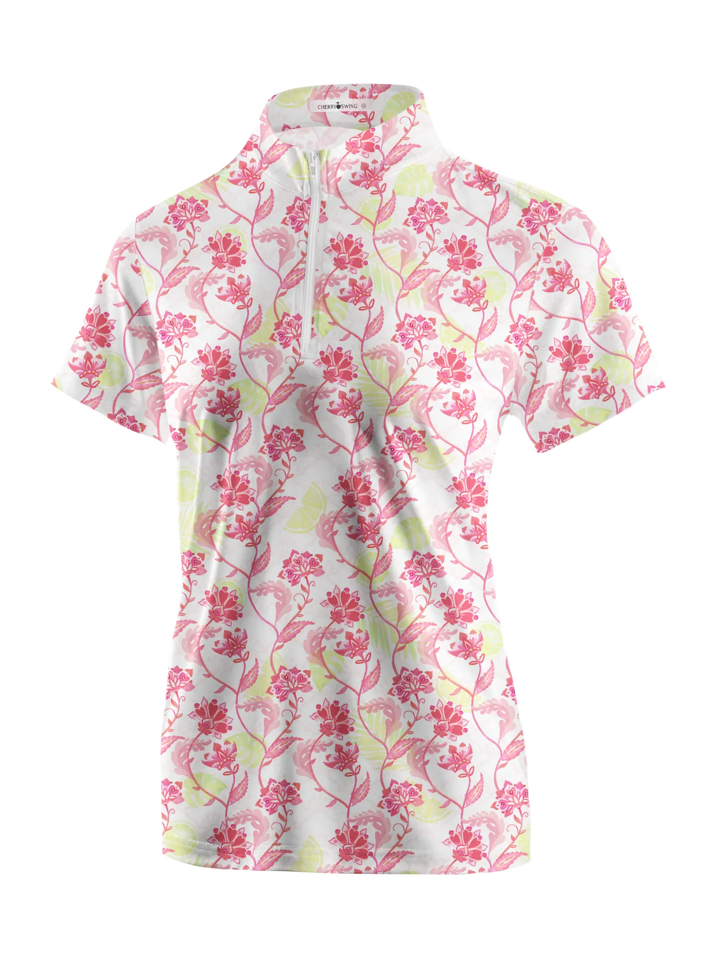 Cherryswing Women's Short Sleeve Floral Golf Polo