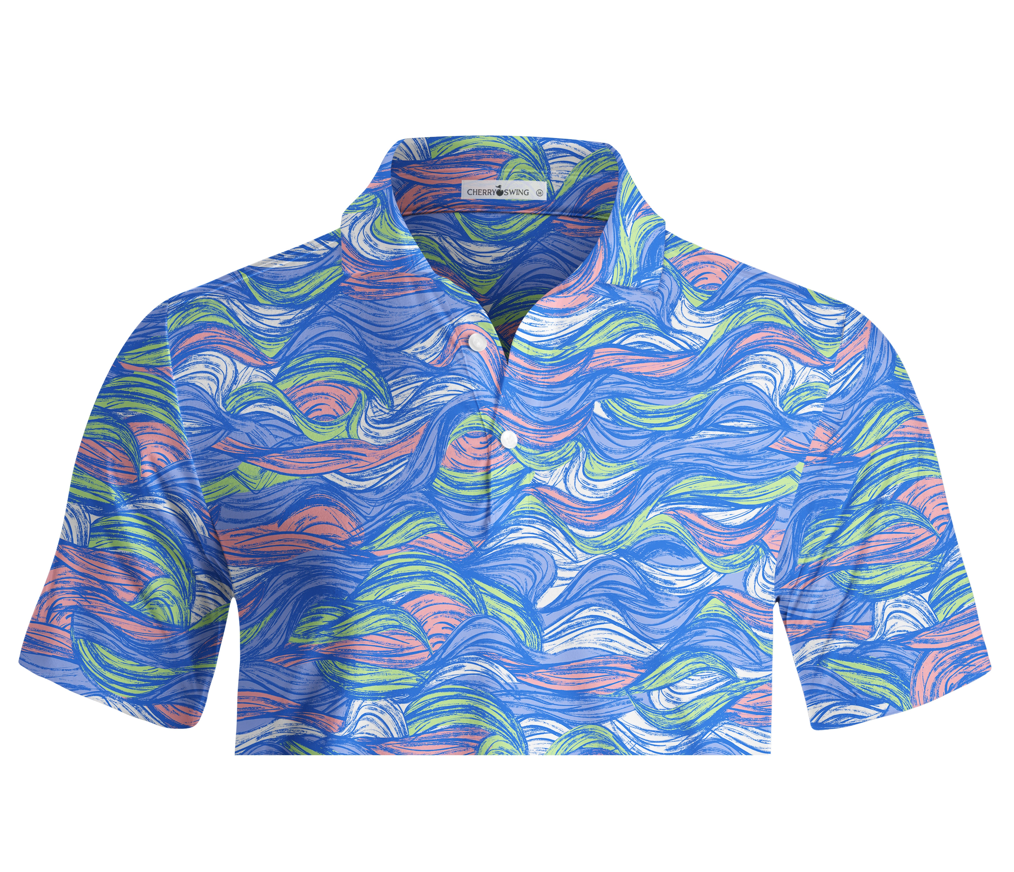 Cherryswing Men's Colored Waves Summer Polo Shirt