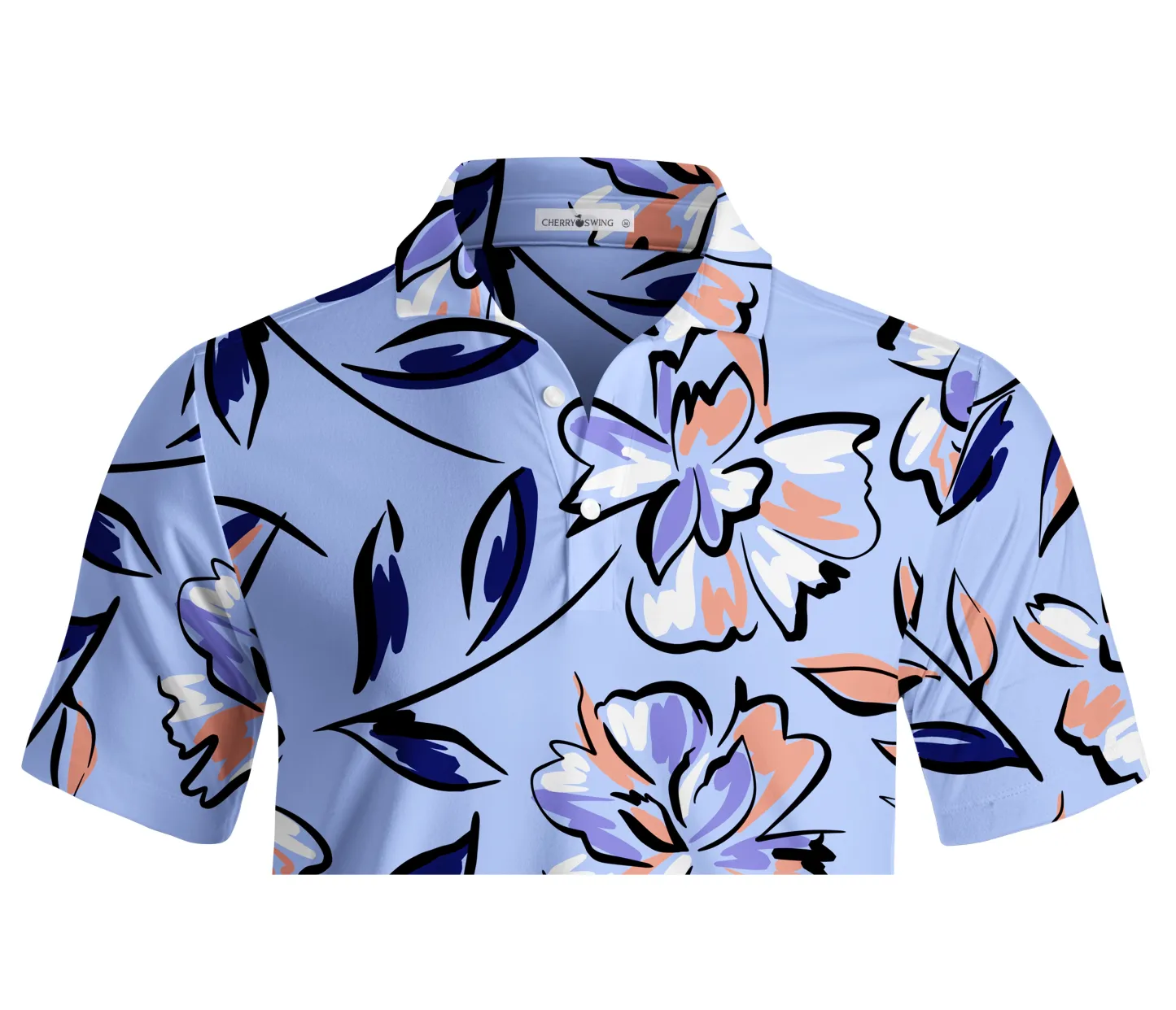 Cherryswing Lilac Florals Men's Polo Shirt