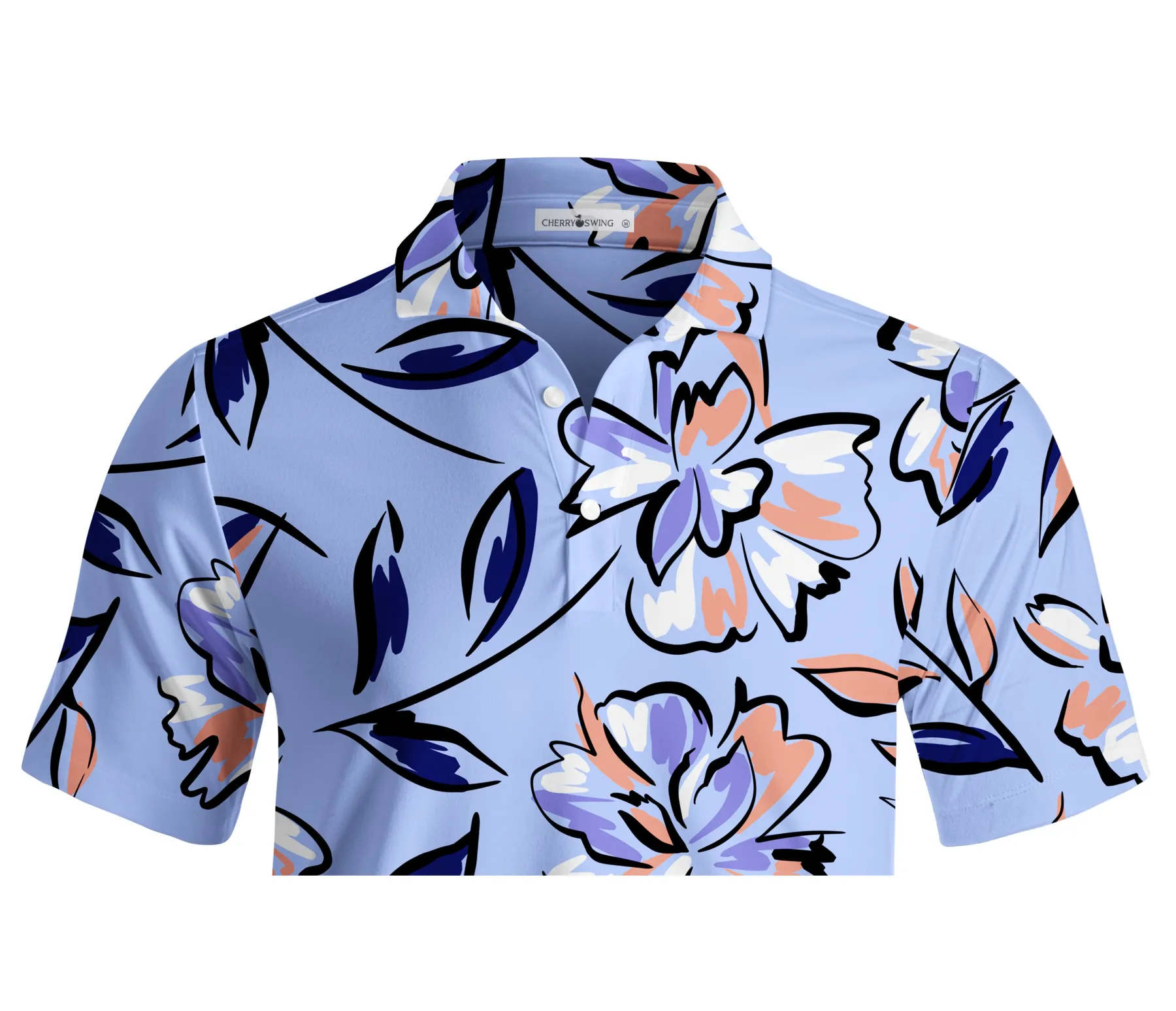 Cherryswing Lilac Florals Men's Polo Shirt