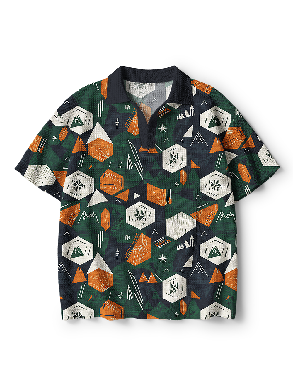Cherryswing Summit Hex Men's Crochet Knit Polo Shirt