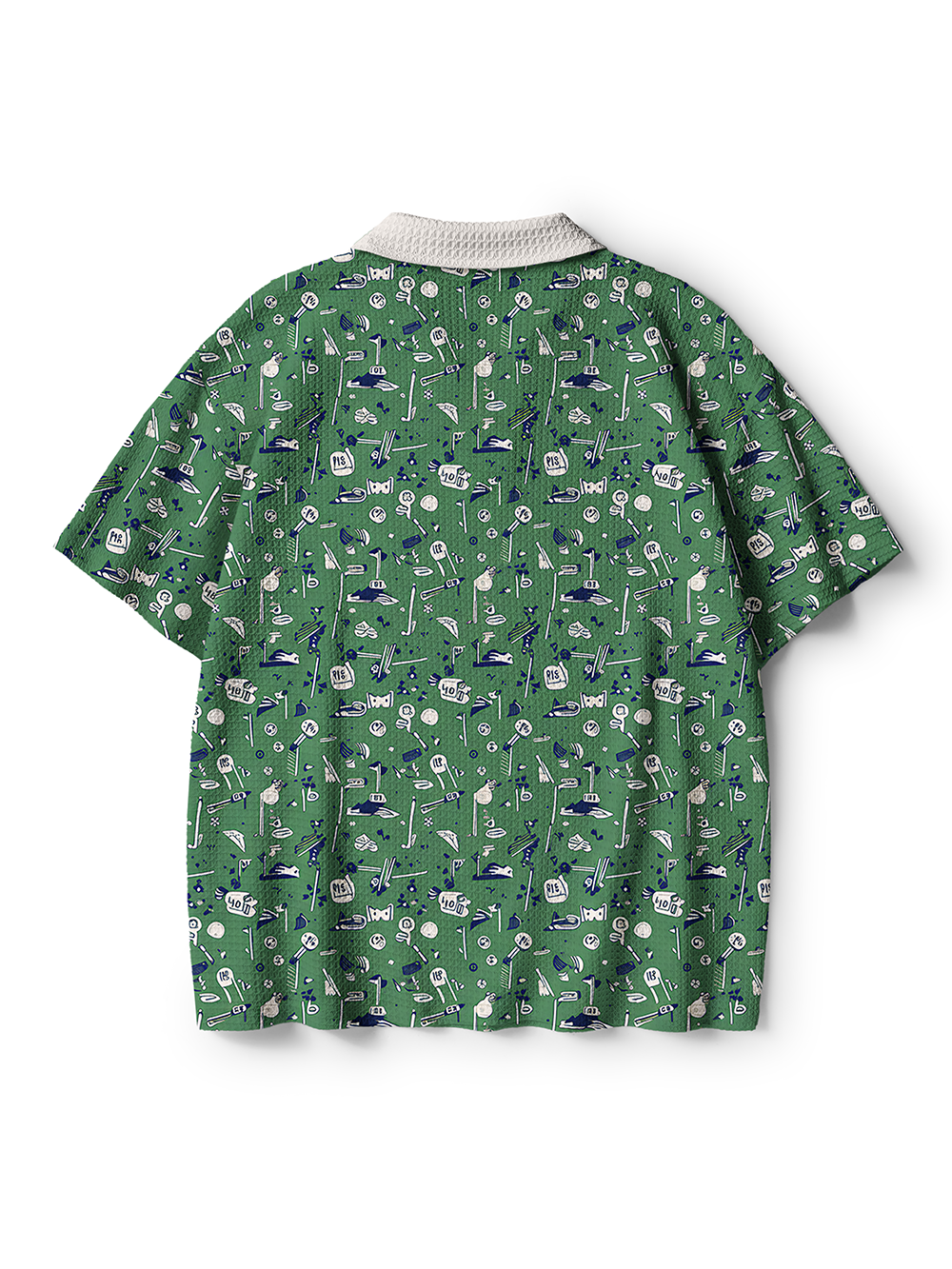 Cherryswing Course Doodle Men's Crochet Knit Polo Shirt