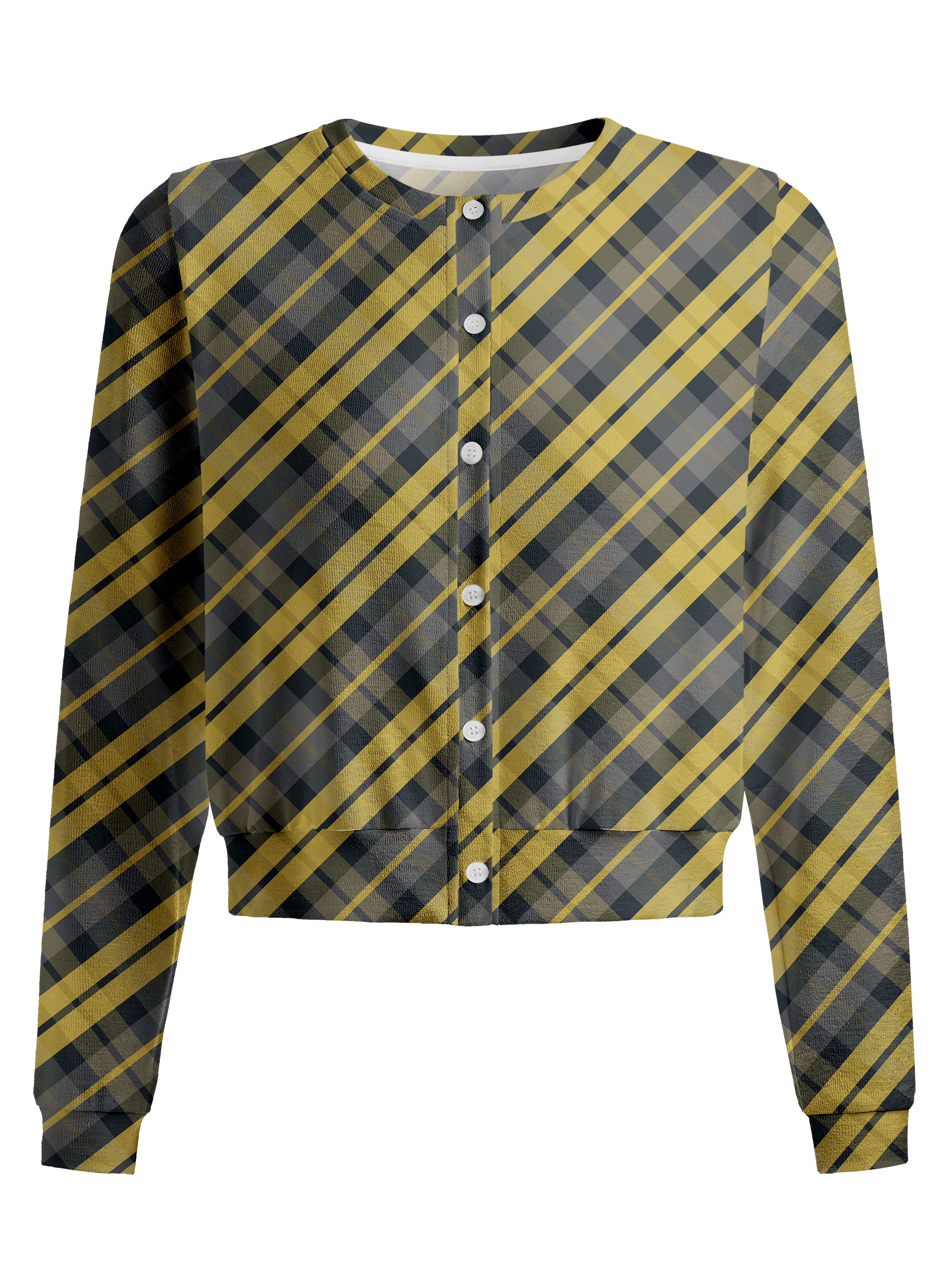 Cherryswing Women's Scottish Plaid Pattern Golf Cardigan 