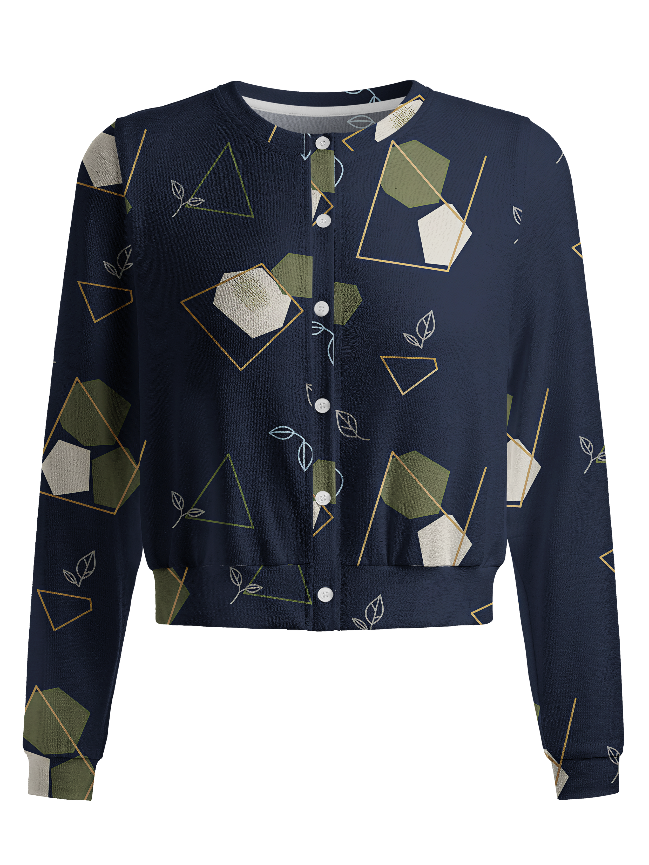 Cherryswing Women's Navy Prism Cropped Golf Cardigan 