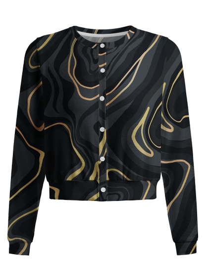 Cherryswing Women's Liquid Gold Cropped Golf Cardigan 