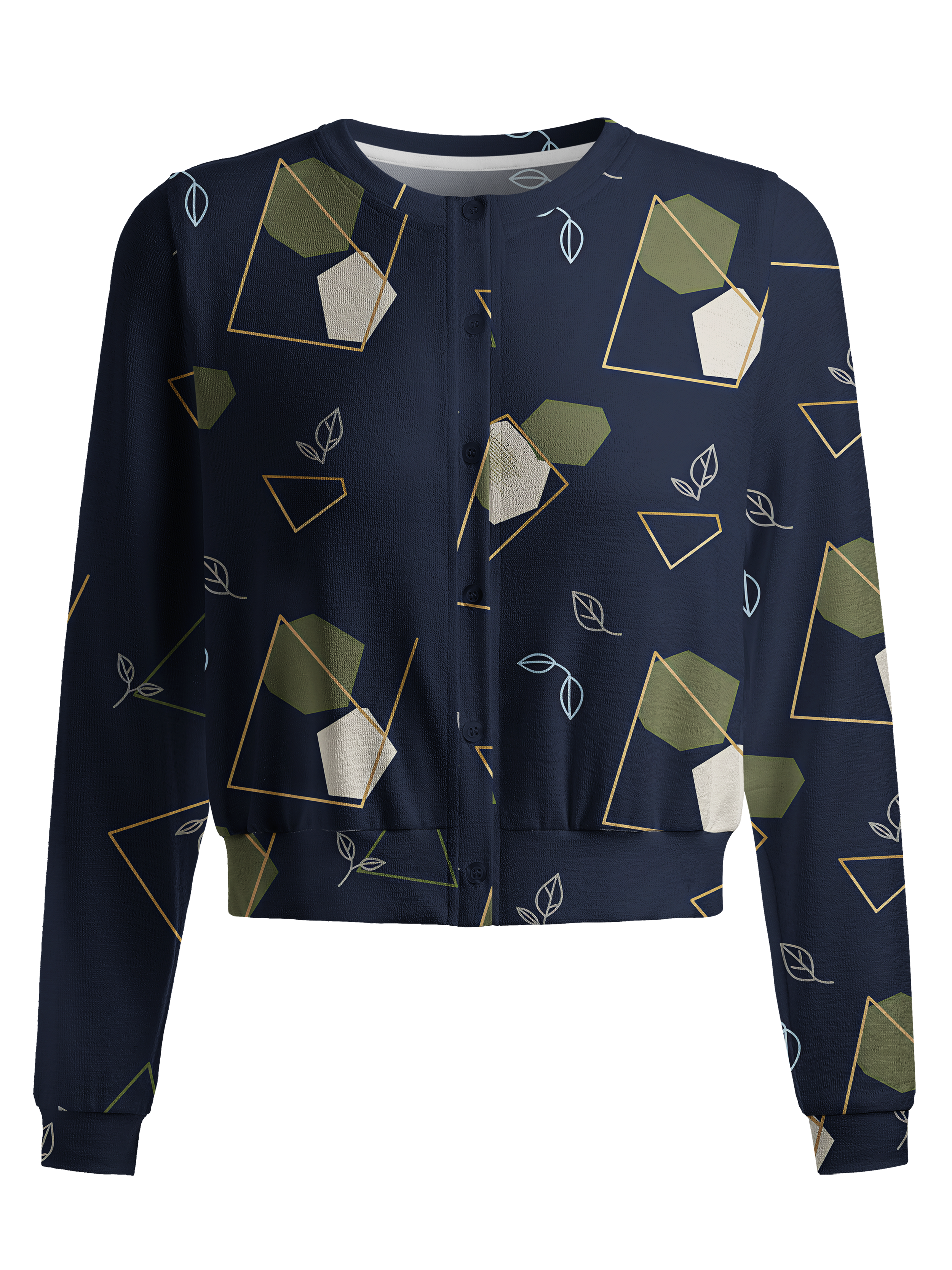 Cherryswing Women's Navy Prism Cropped Golf Cardigan 