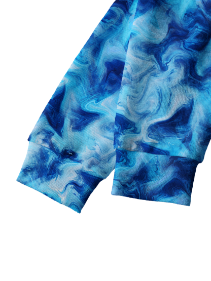 Cherryswing Women's Ocean Marble Cropped Golf Cardigan 