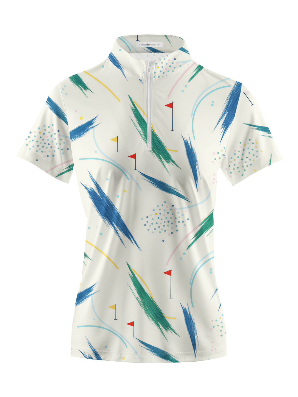 Cherryswing Women's Brushstroke Fairway Short Sleeve Polos
