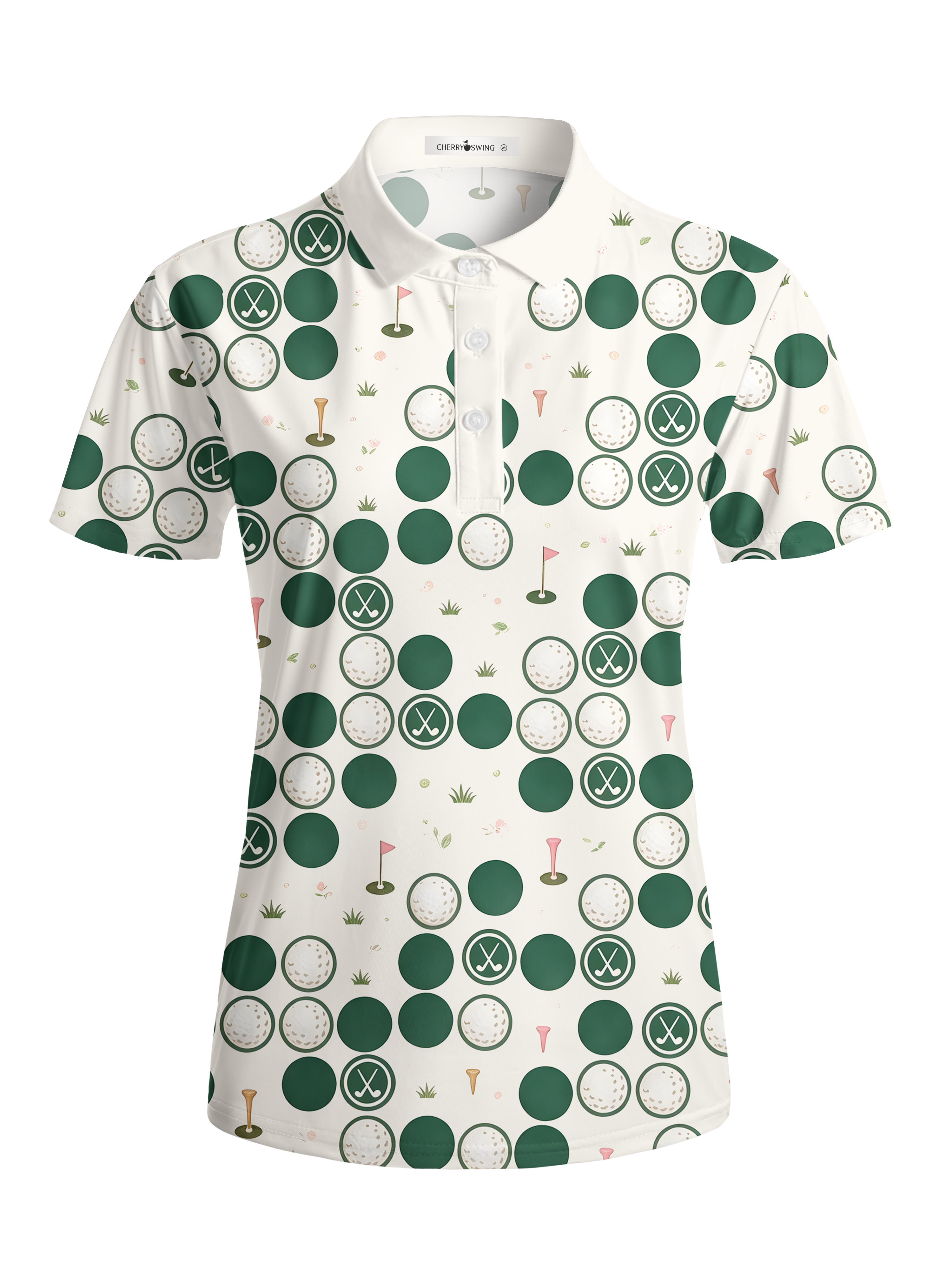 Cherryswing Women's Fairway Dots Short Sleeve Golf Shirt