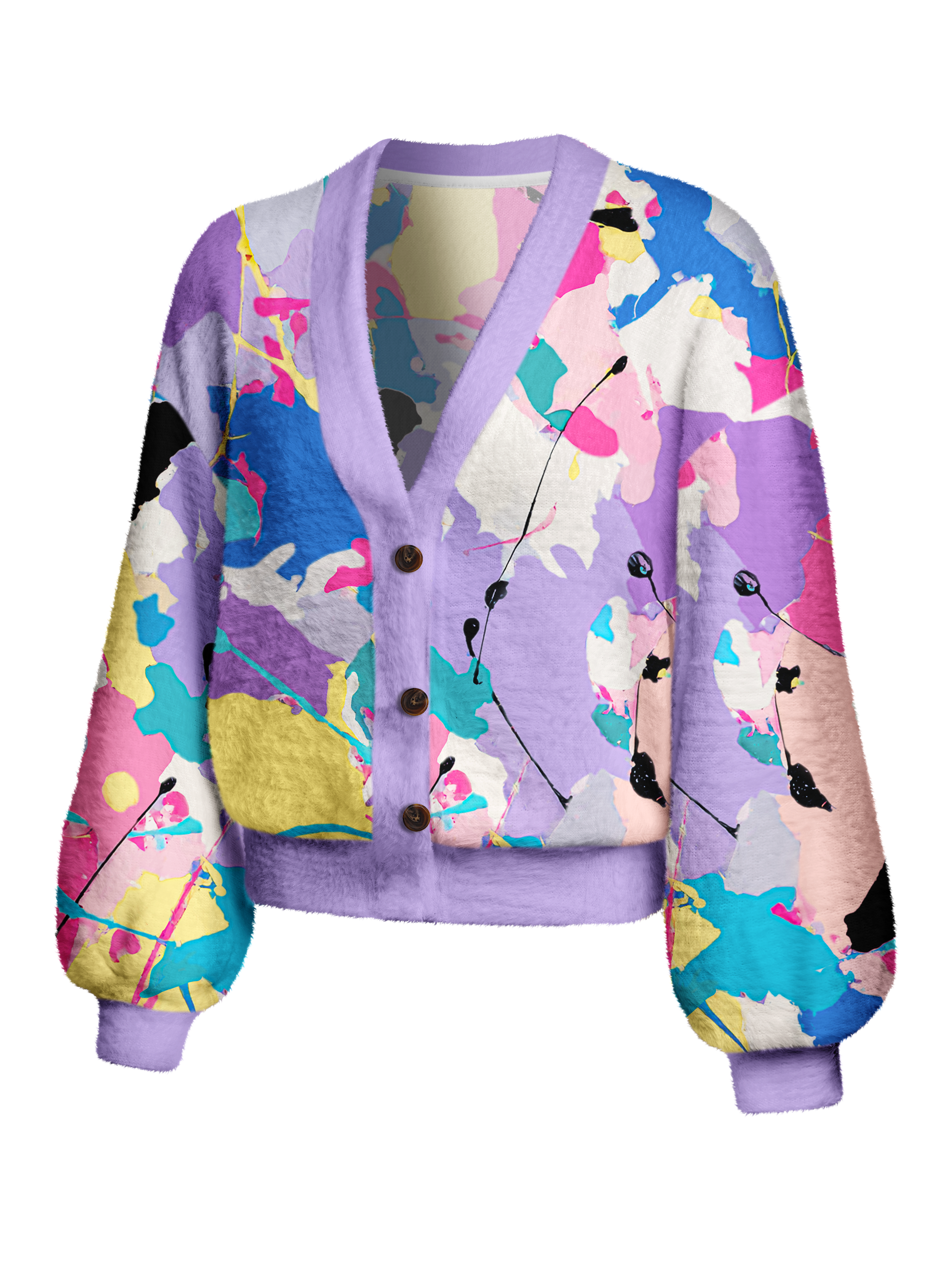 Cherryswing Women's Art Stroke Pattern Golf Cardigan