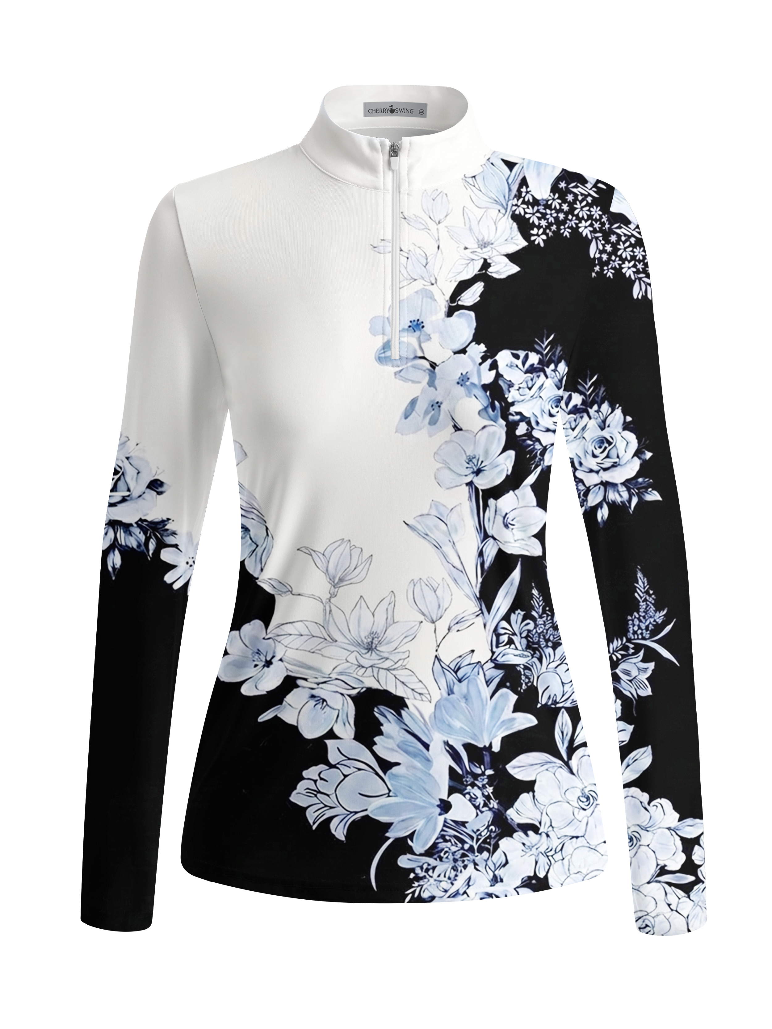 Cherryswing Women's Ink Blossom Long Sleeve Golf Shirt