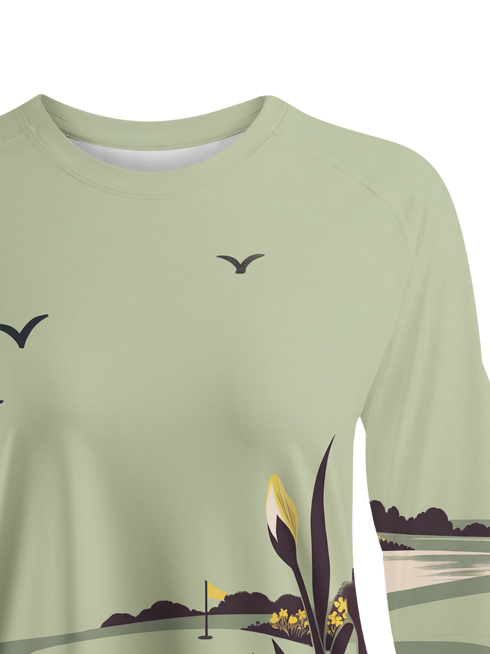 Cherryswing Women's Vintage Golf Course Iris Golf Shirt