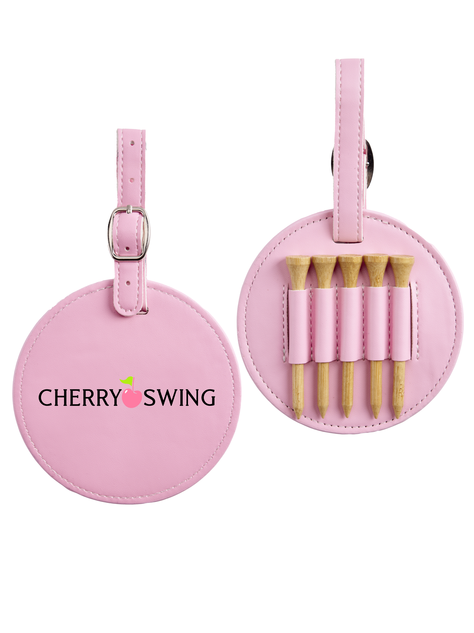 Cherryswing Leather Golf Tee Holder with Wood Golf Tees