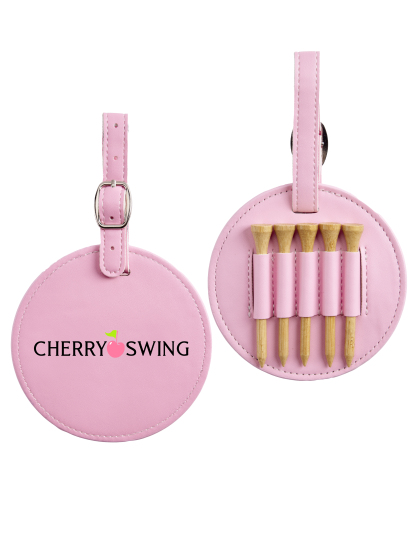 Cherryswing Leather Golf Tee Holder with Wood Golf Tees