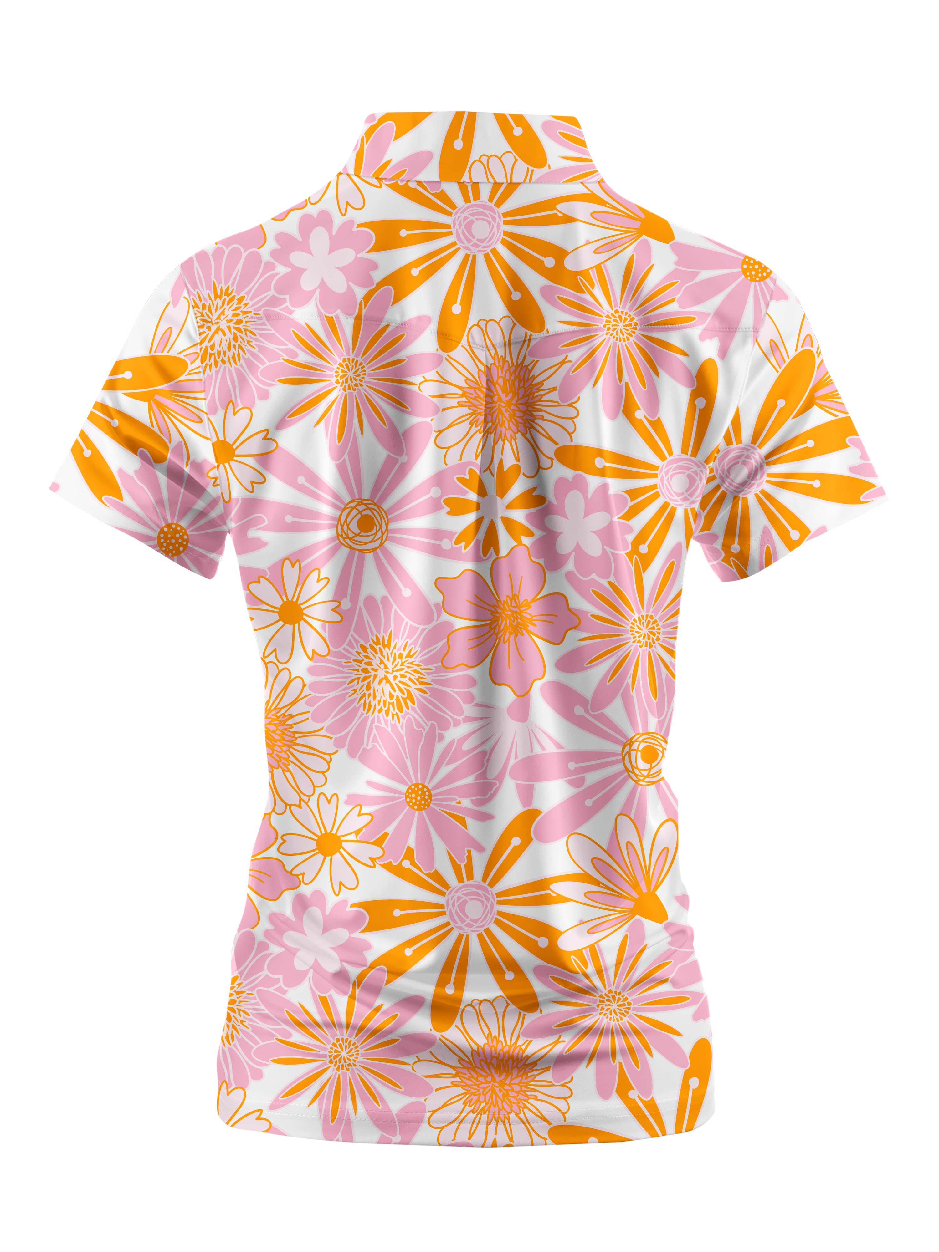 Cherryswing Women's Mini Flowers Short Sleeve Golf Shirt