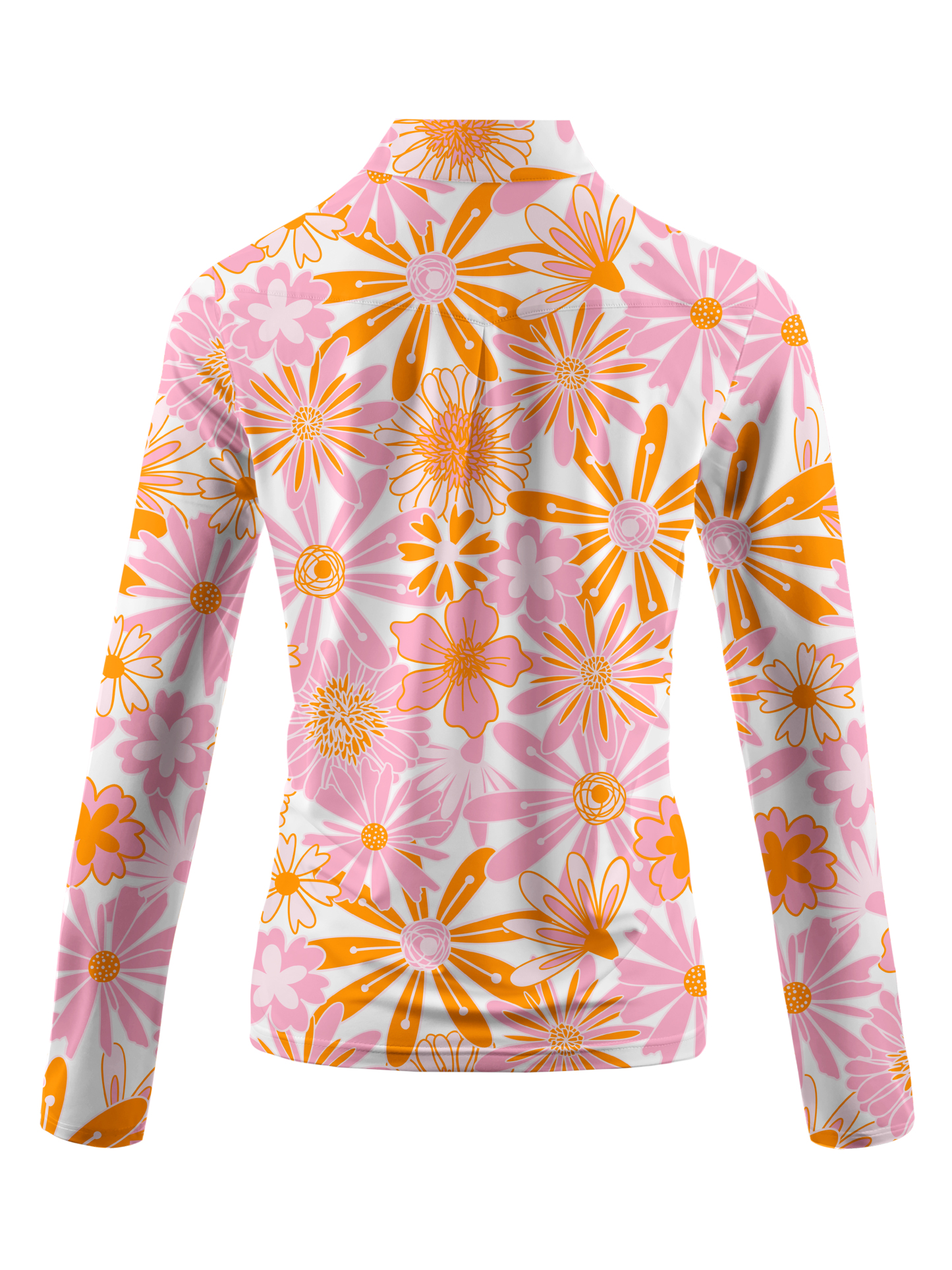 Cherryswing Women's Mini Flowers Long Sleeve Golf Shirt