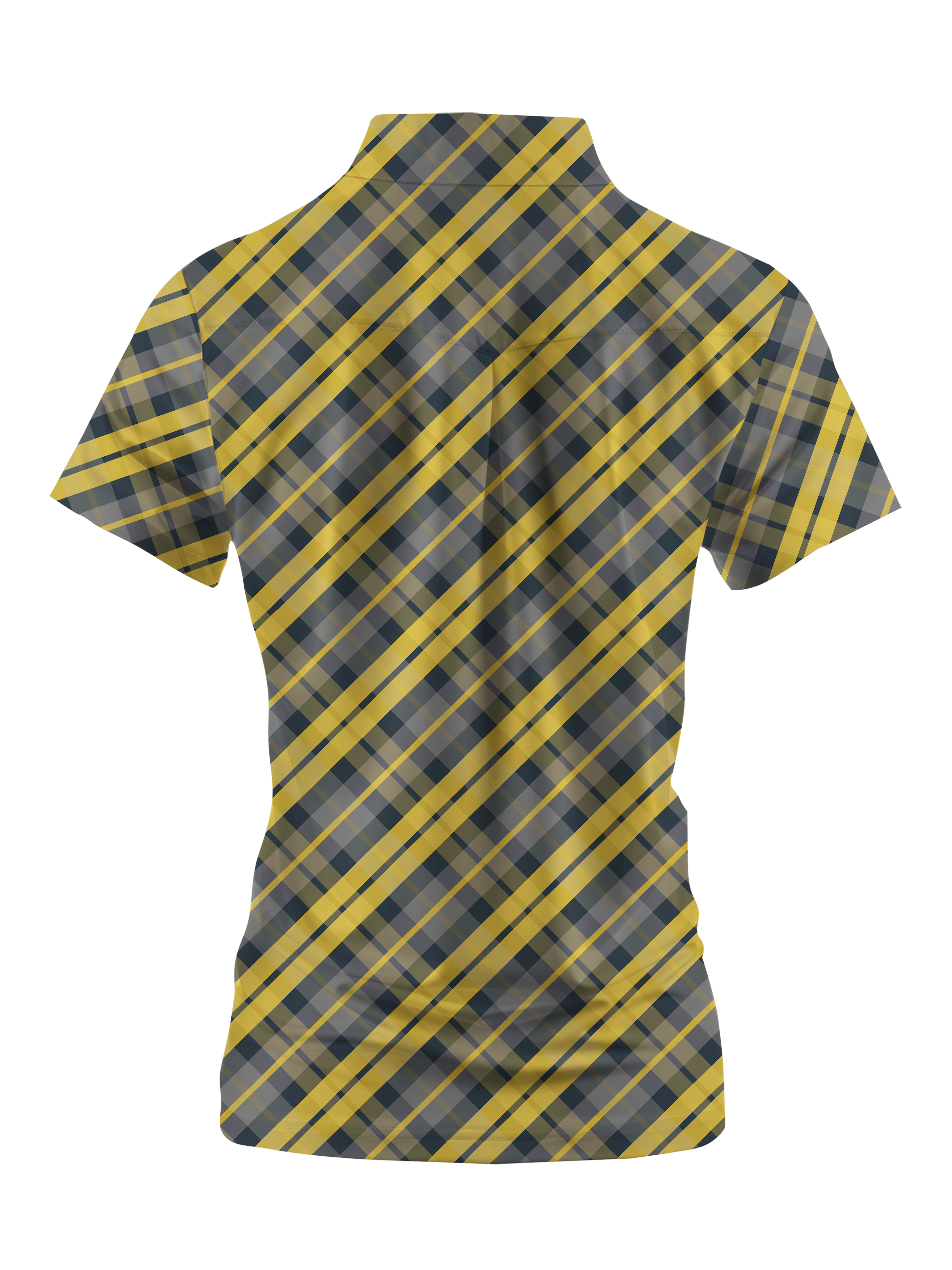 Cherryswing Women's Scottish Plaid Pattern Short Sleeve Polo Shirt