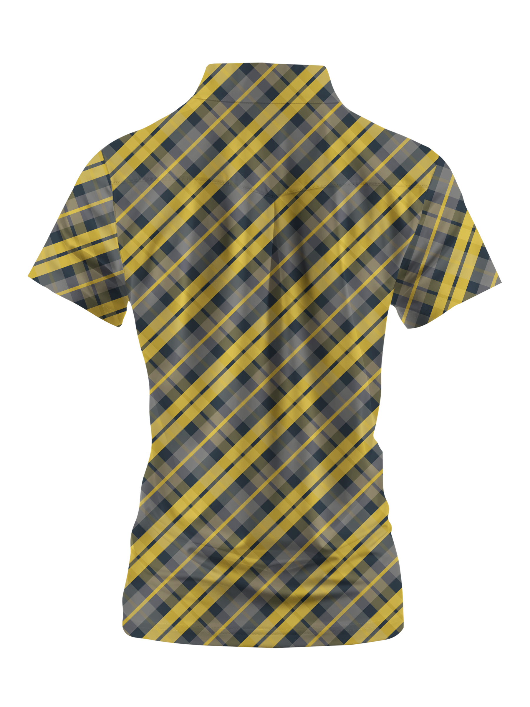 Cherryswing Women's Scottish Plaid Pattern Short Sleeve Polo Shirt