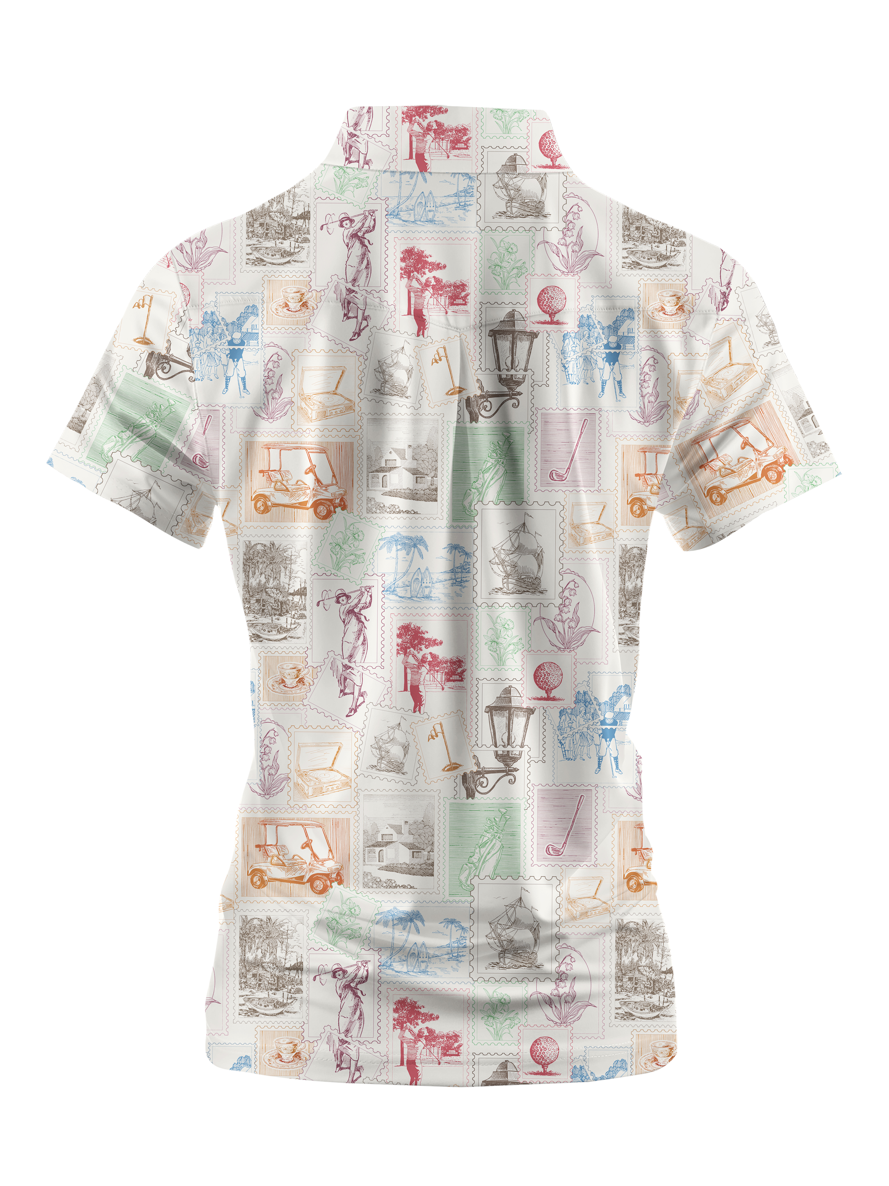 Cherryswing Women's Stamp Short Sleeve Polo Shirt
