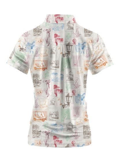 Cherryswing Women's Stamp Short Sleeve Polo Shirt