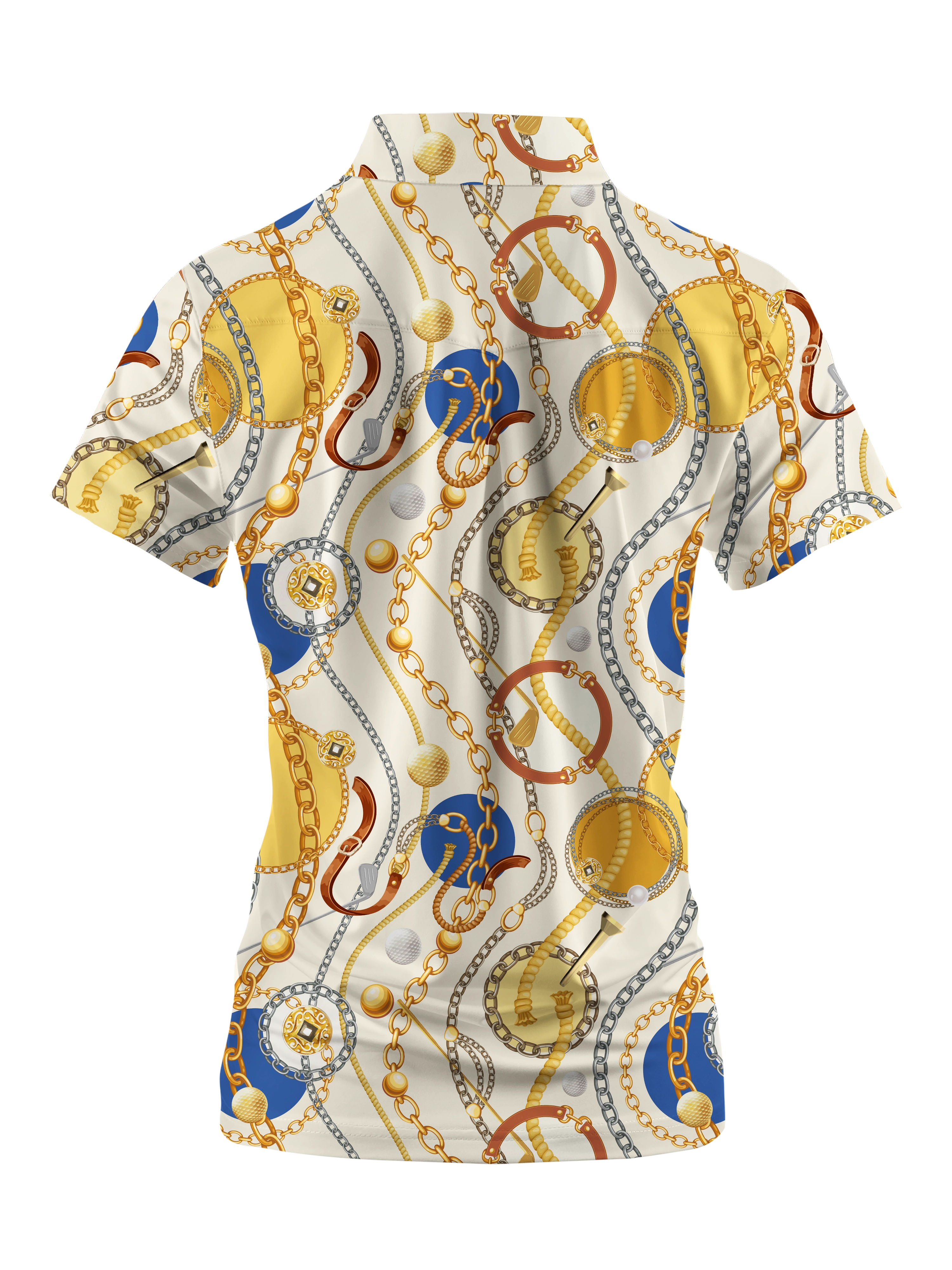 Cherryswing Women's Gold Golf Short Sleeve Polo Shirt