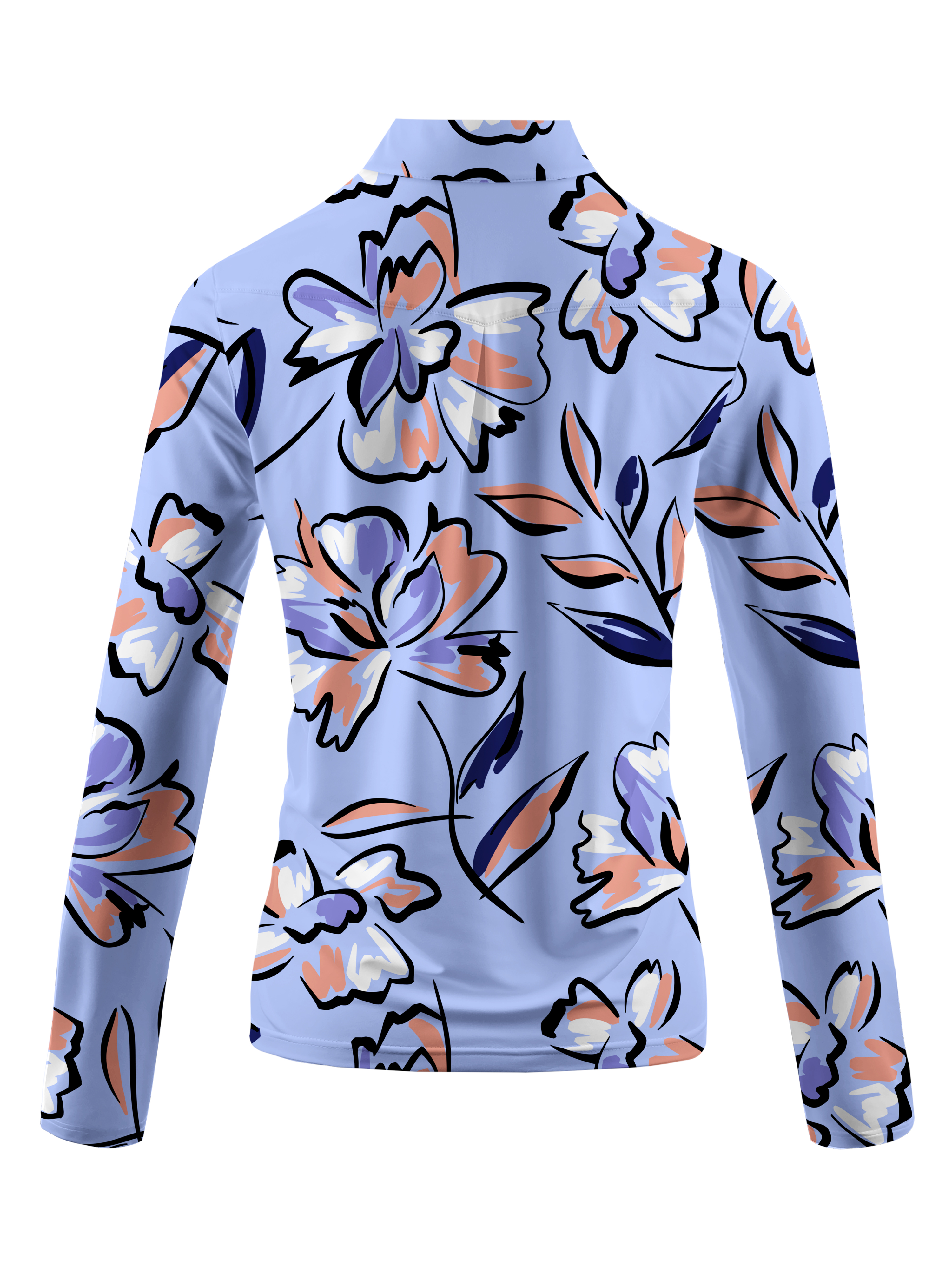 Cherryswing Women's Lilac Floral Long Sleeve Golf Shirt