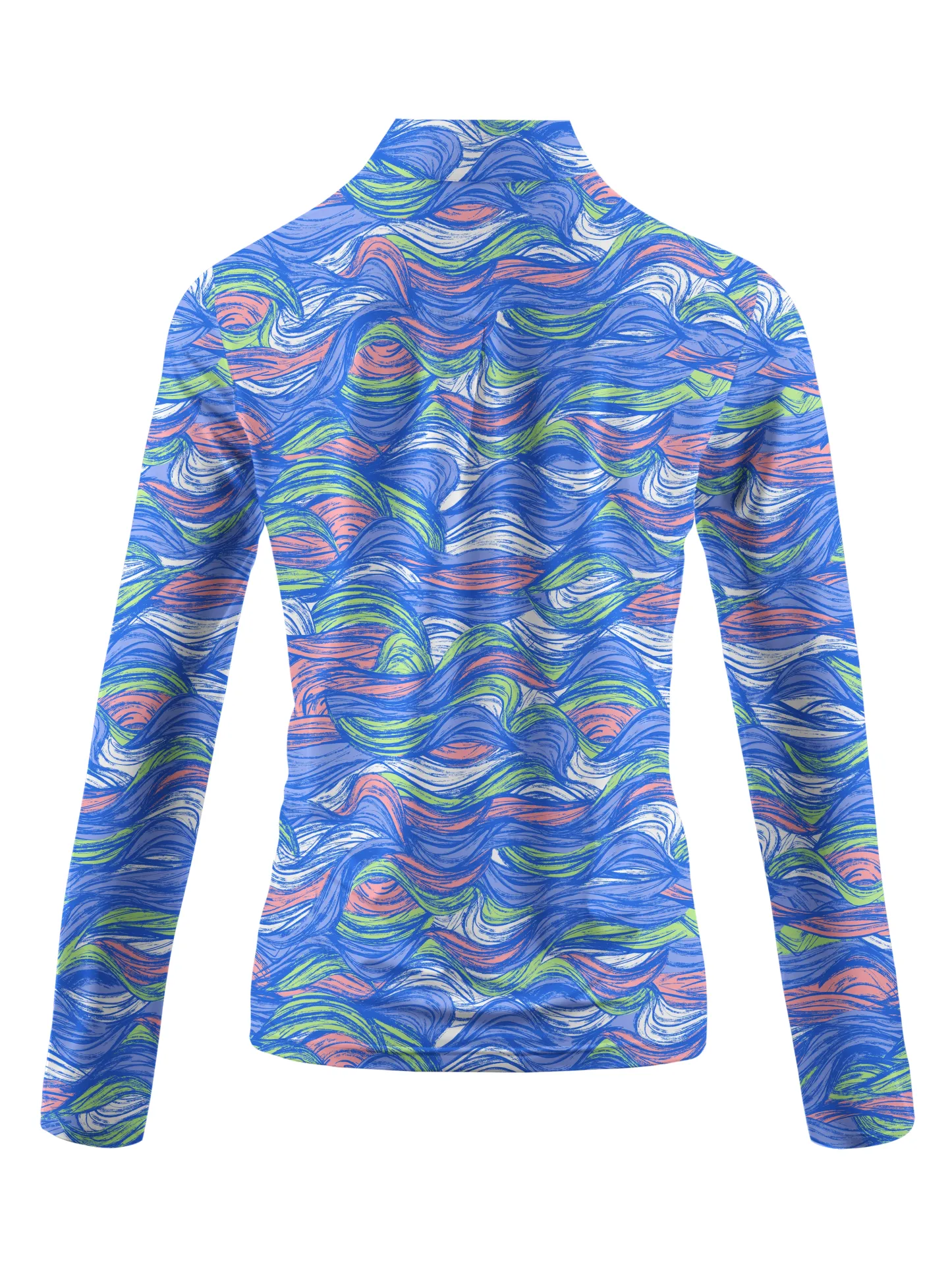 Cherryswing Women's Colored Waves Long Sleeve Golf Shirt