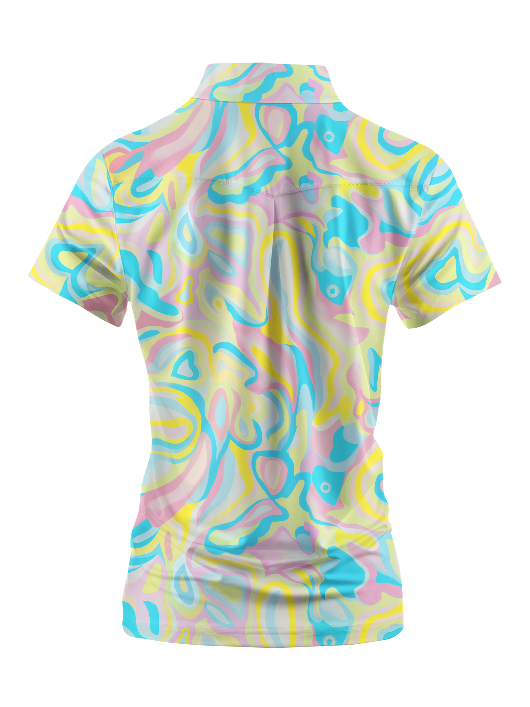 Cherryswing Women's Colorful Fish Short Sleeve Golf Shirt