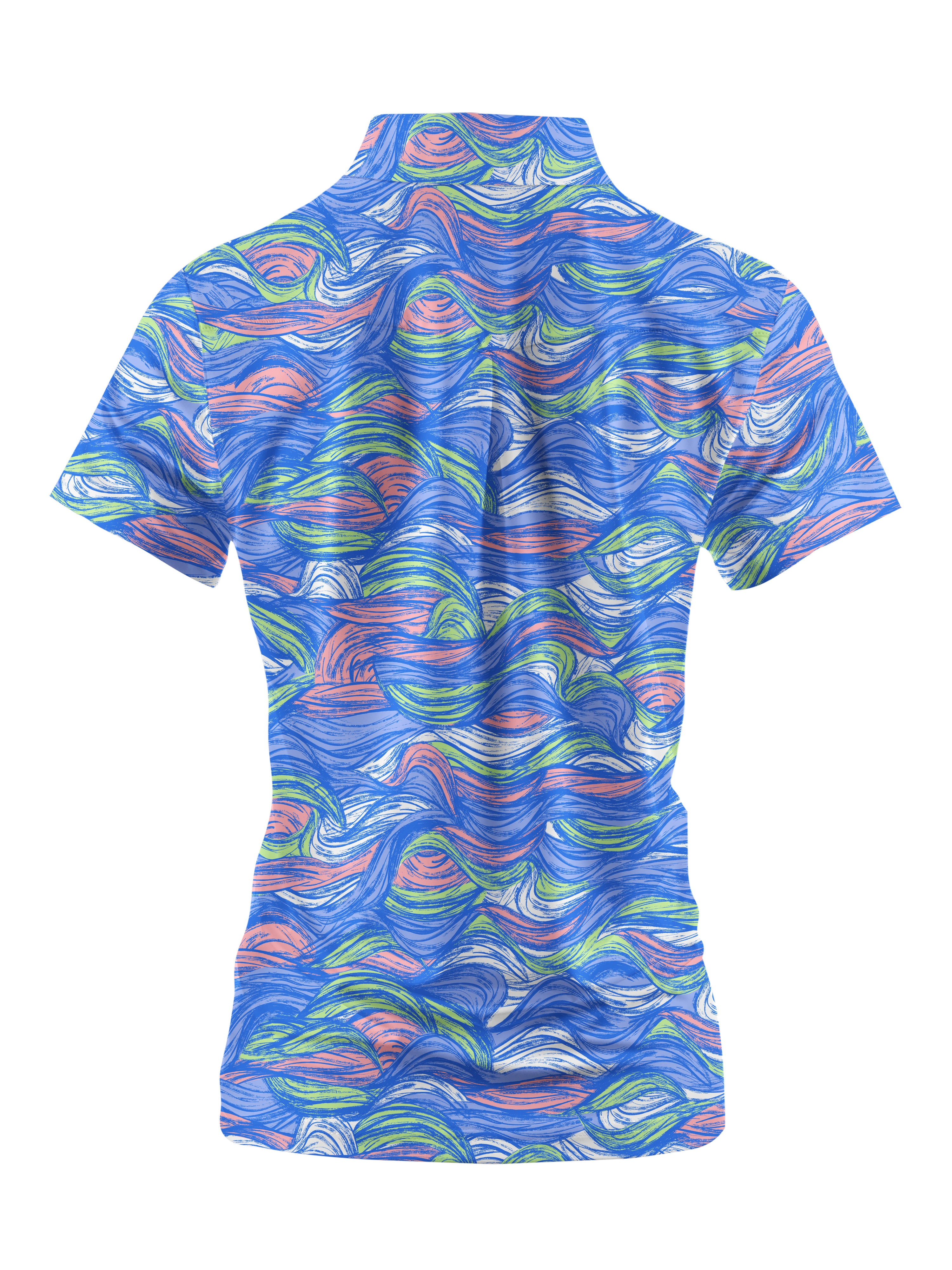 Cherryswing Women's Colored Waves Short Sleeve Golf Shirt