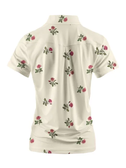 Cherryswing Women's Floral Haven Golf Short Sleeve Polo Shirt