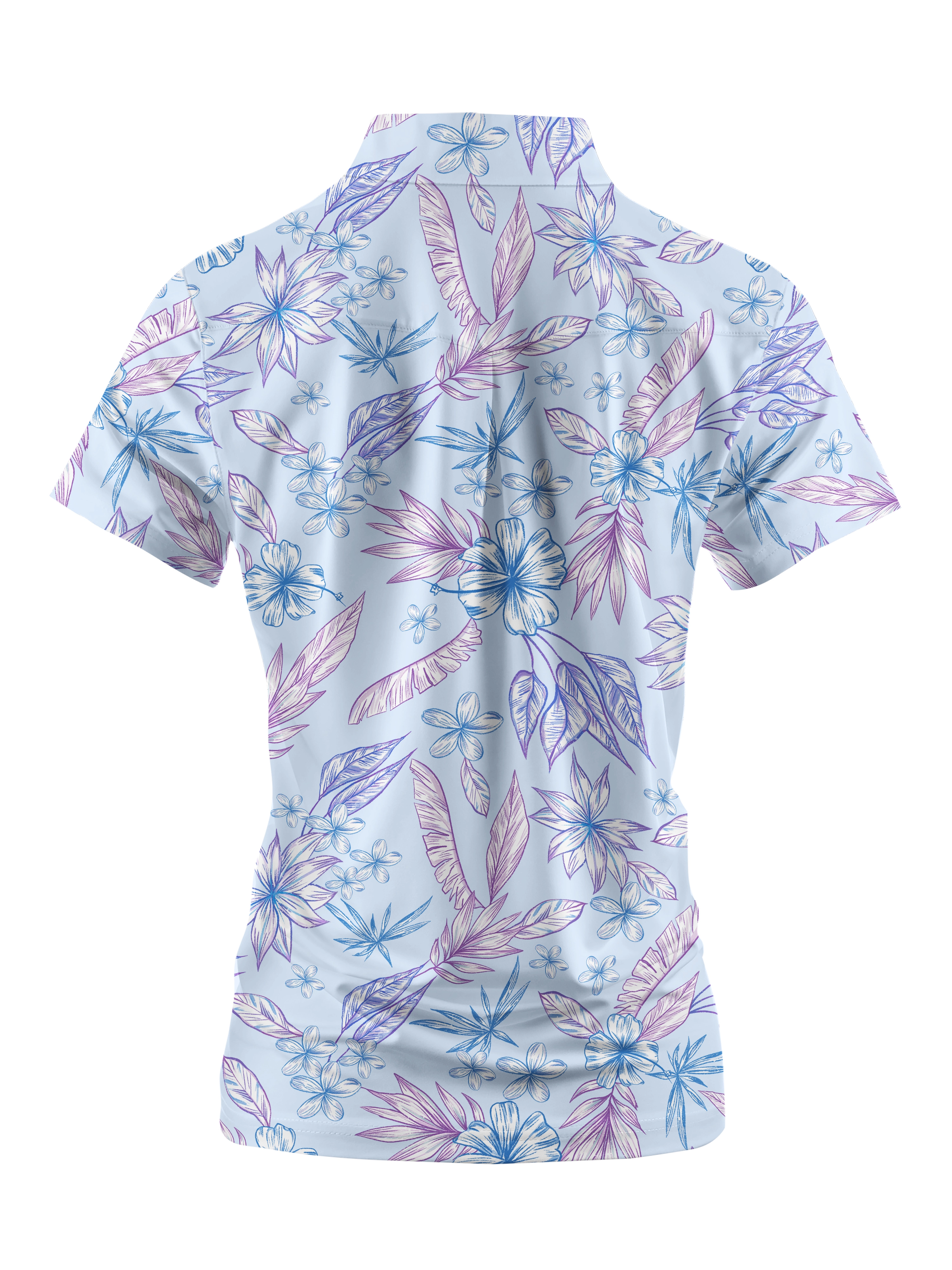 Cherryswing Women's Hibiscus Golf Short Sleeve Polo Shirt