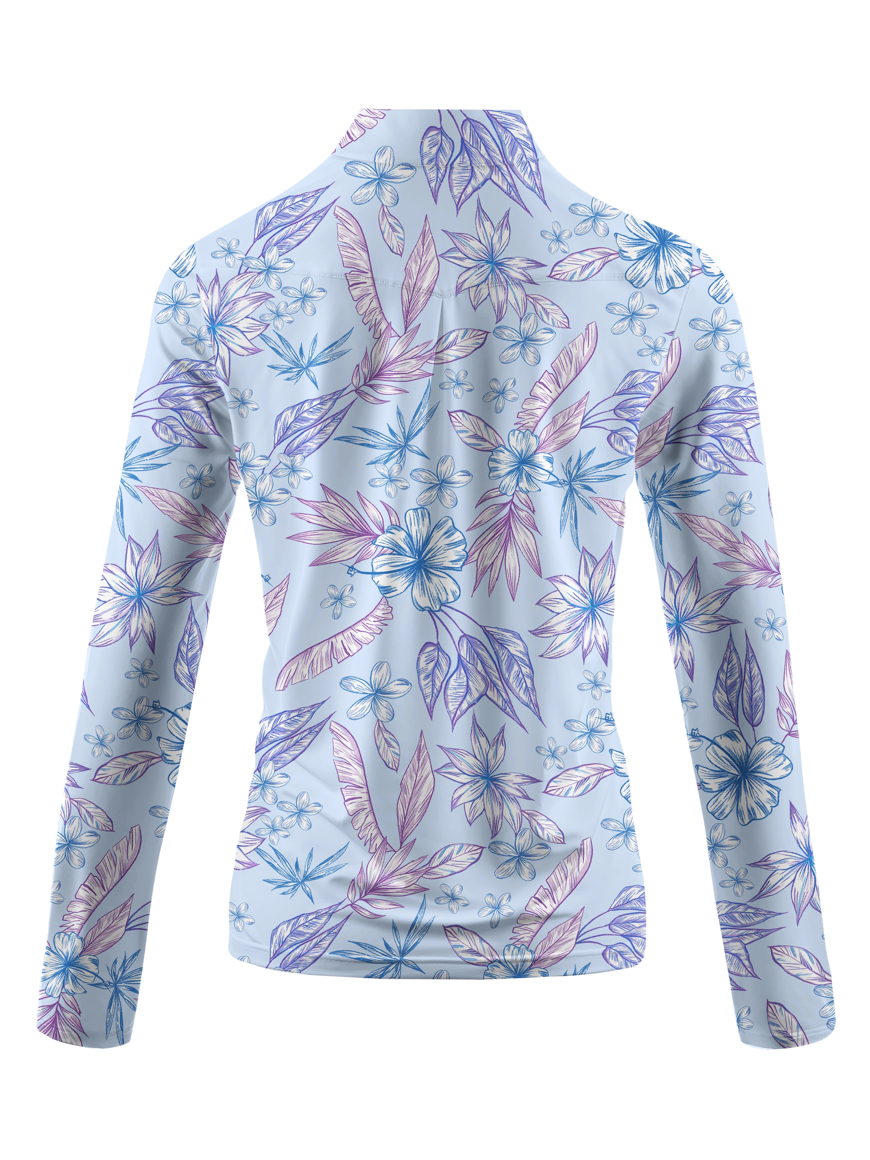 Cherryswing Women's Golf Hibiscus Long Sleeve Polo Shirt