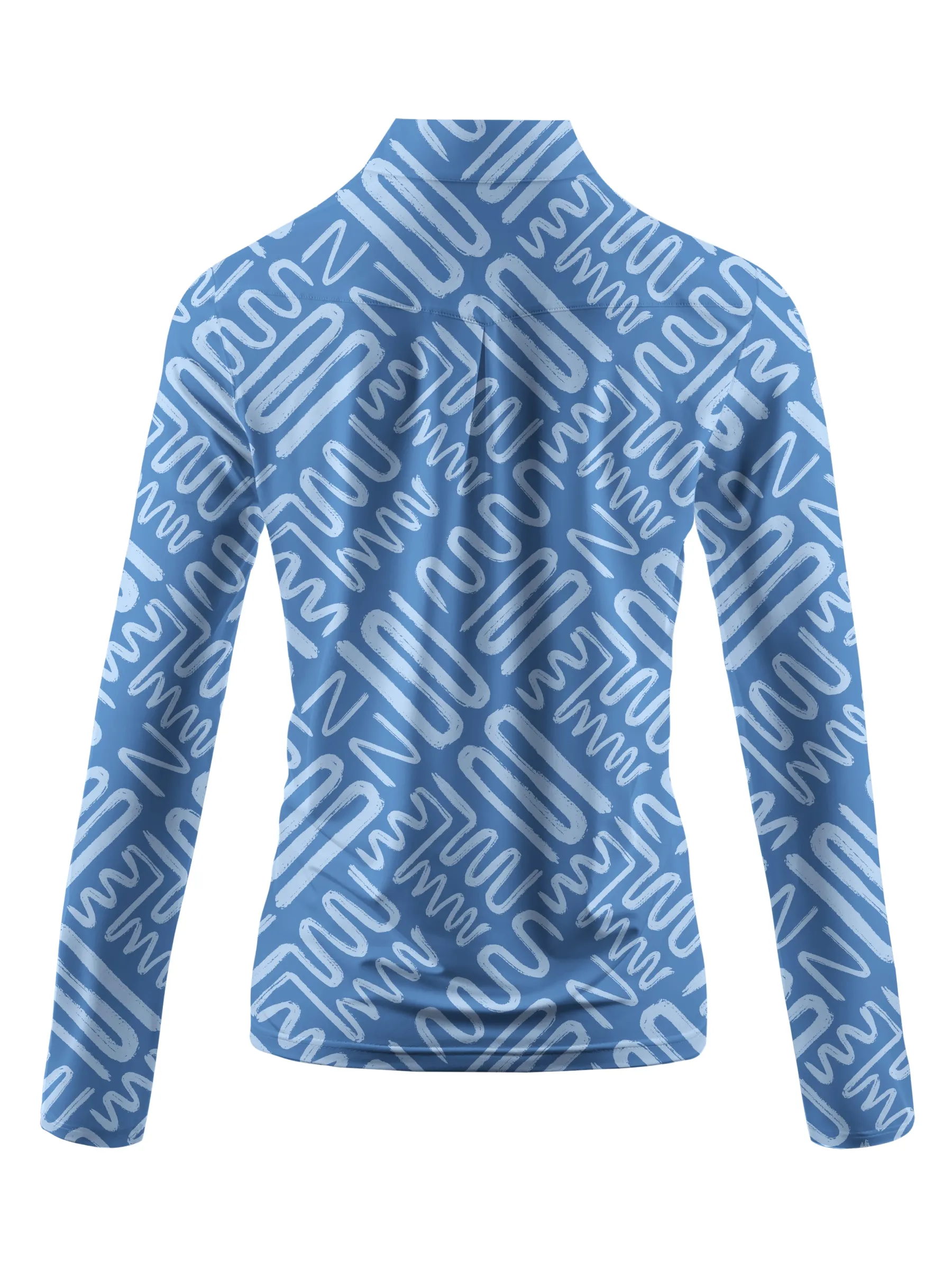 Cherryswing Women's Golf Line Printing Long Sleeve Polo Shirt