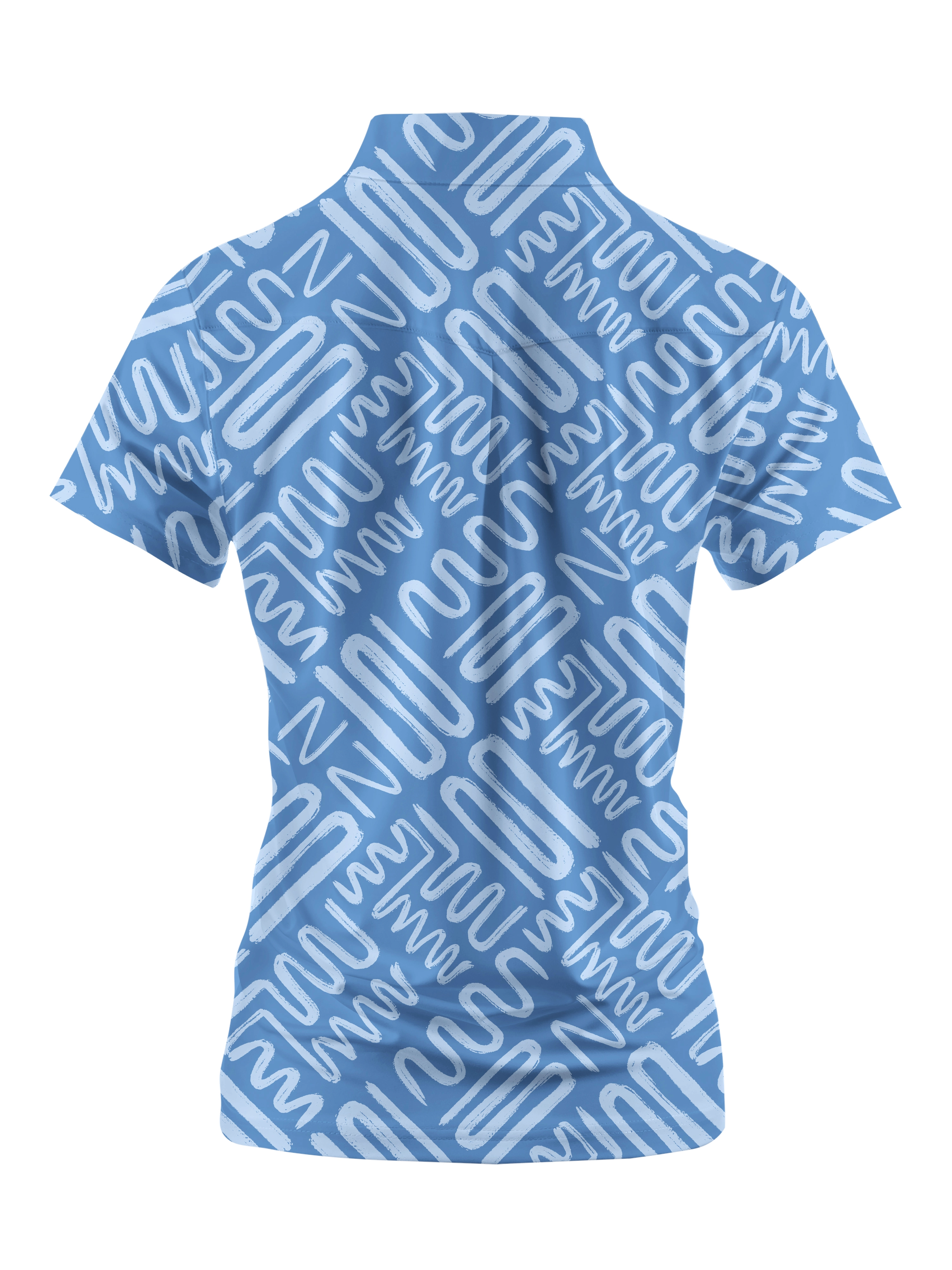 Cherryswing Women's Line Printing Golf Short Sleeve Polo Shirt