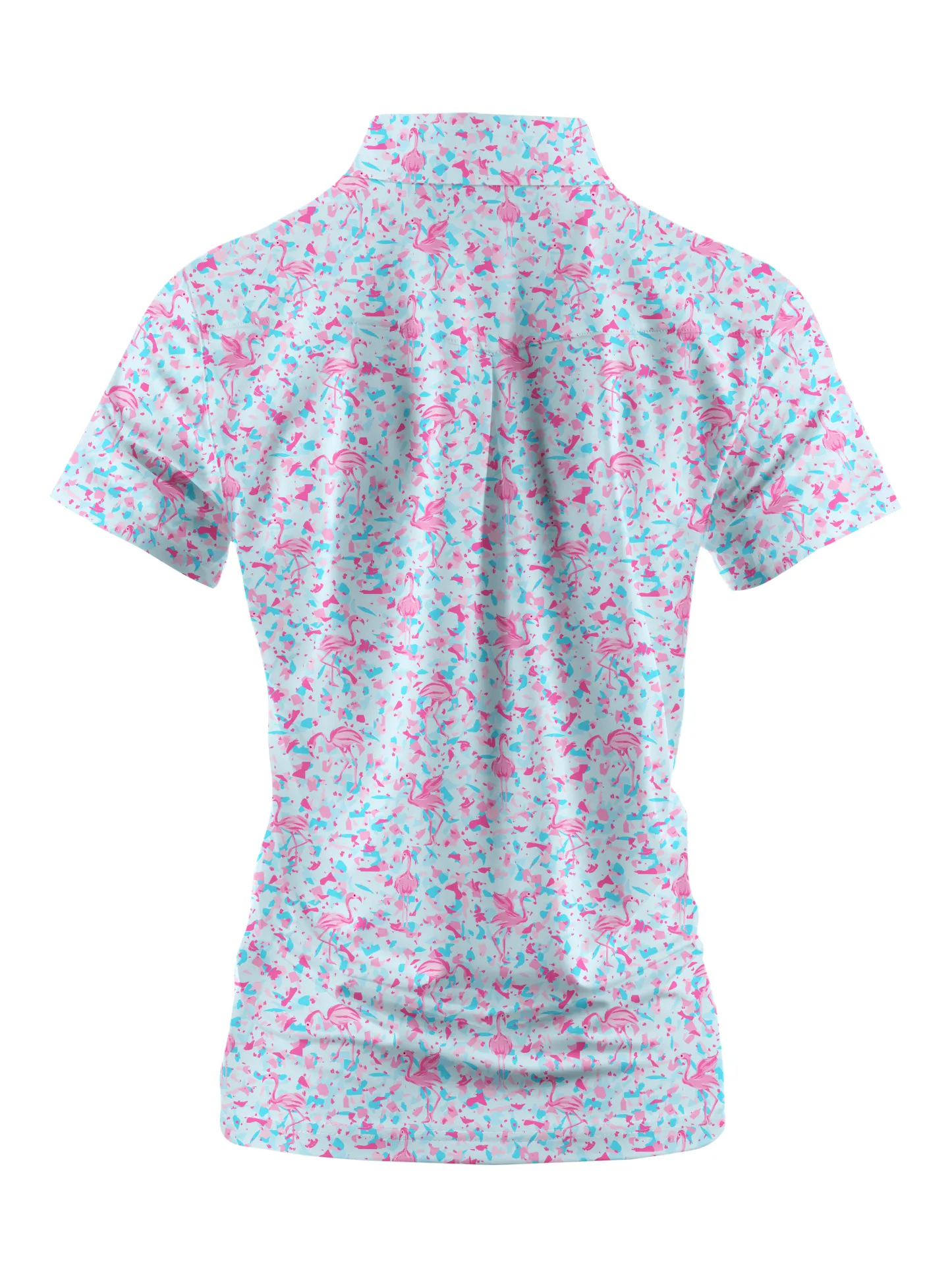 Cherryswing Women's Pink Flamingo Fantasy Golf Sleeve Polo Shirt