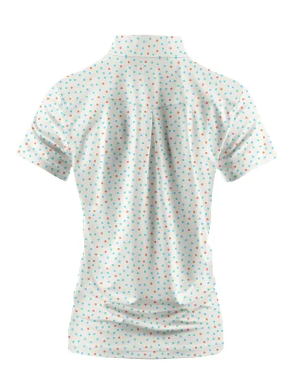 Cherryswing Women's Confetti Dots Golf Sleeve Polo Shirt