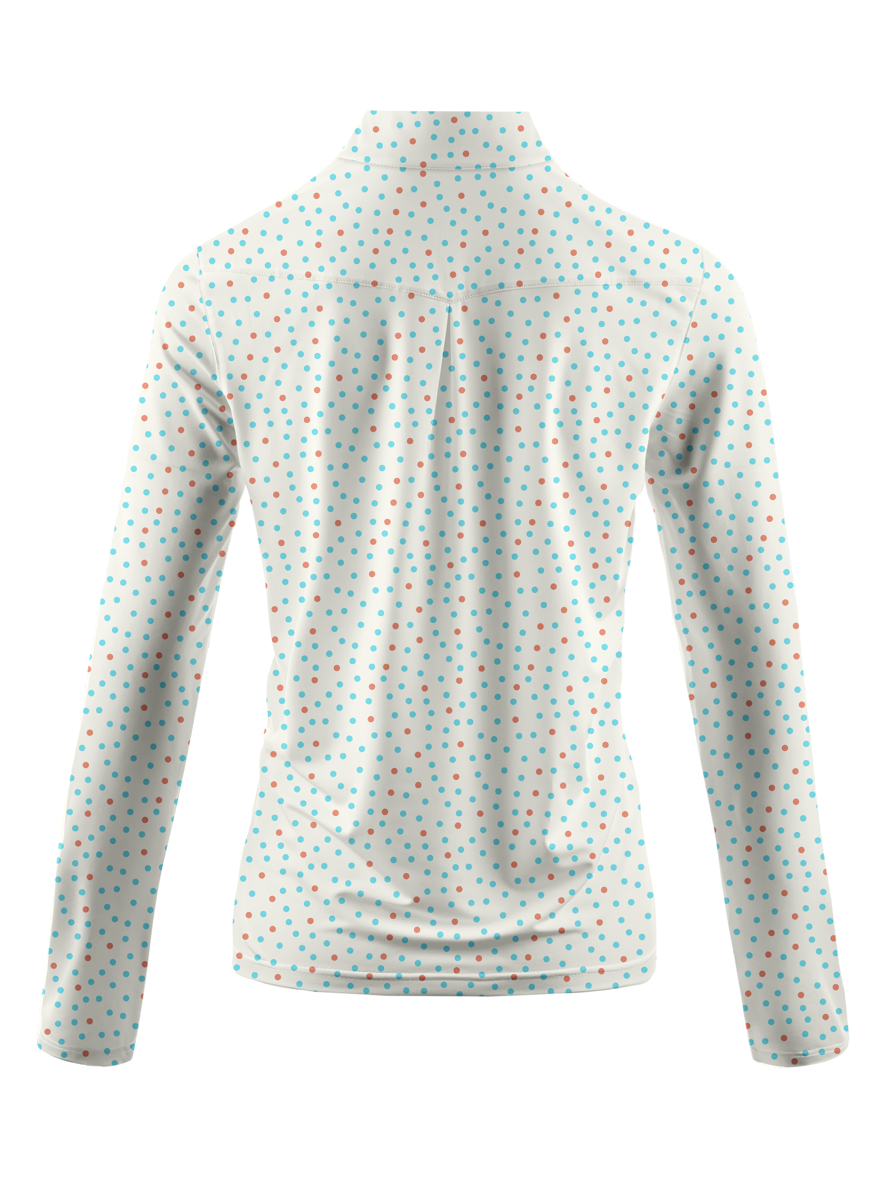 Cherryswing Women's Confetti Dots Long Sleeve Polo Shirt
