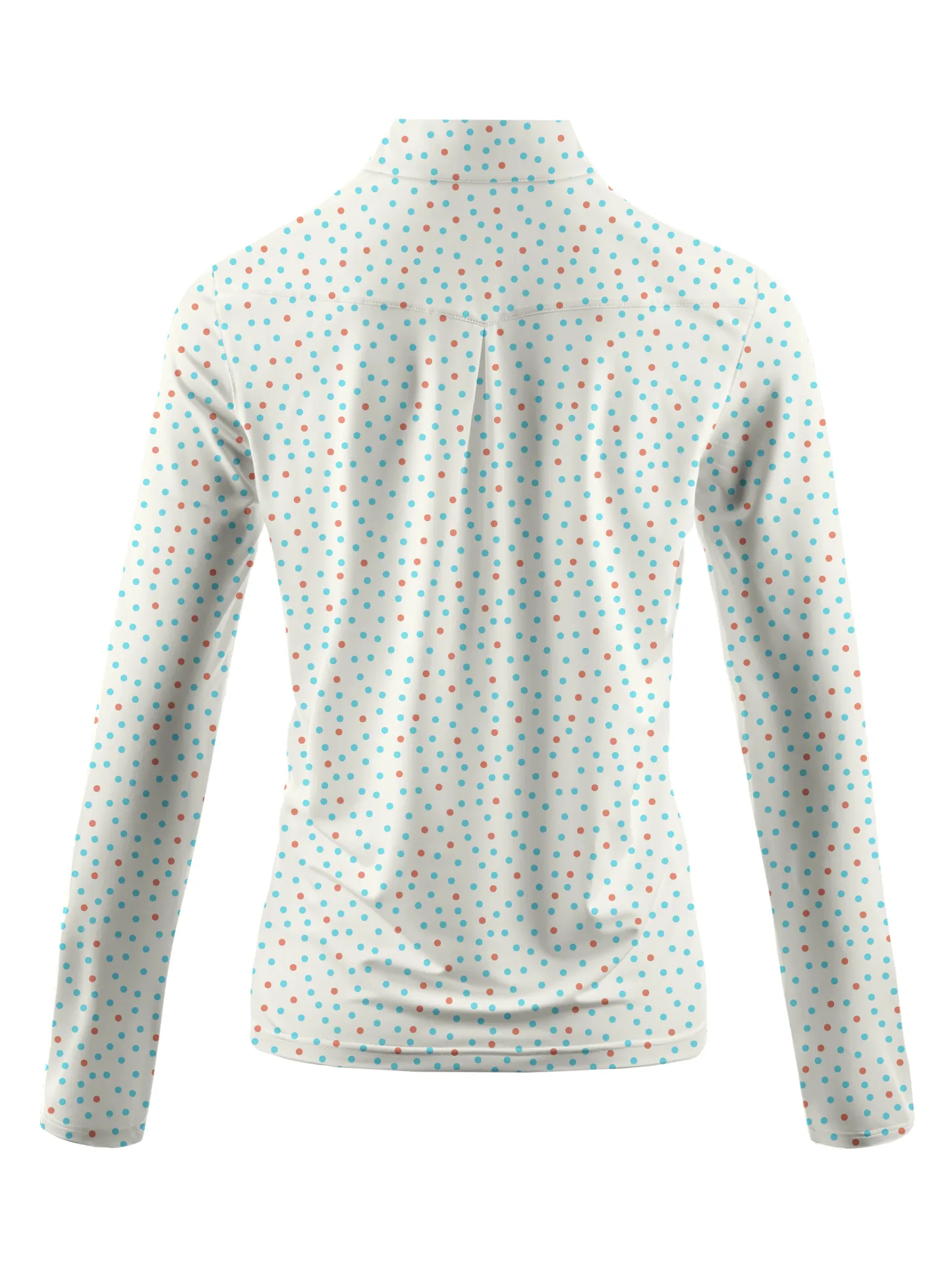 Cherryswing Women's Confetti Dots Long Sleeve Polo Shirt